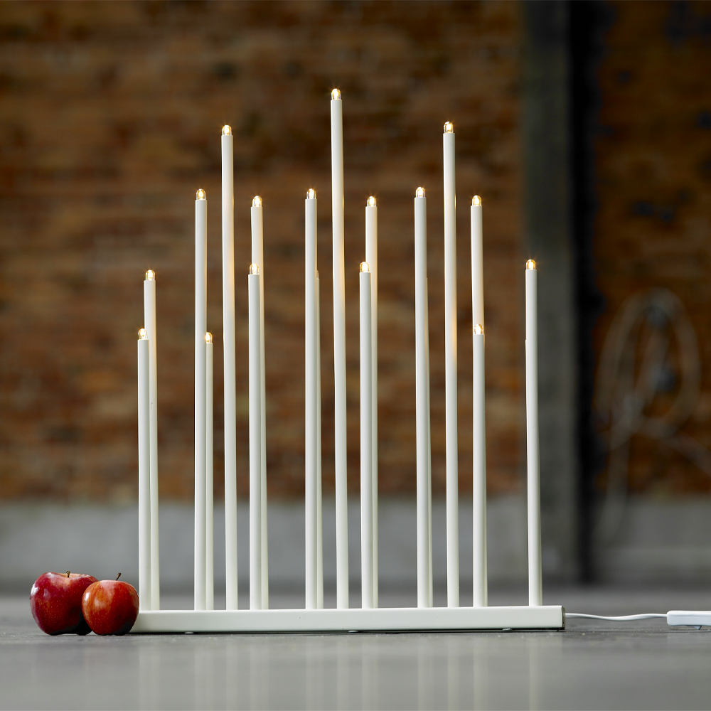 Smak Design Elflugan adventslysestake Grande 50x12,5 cm hvit