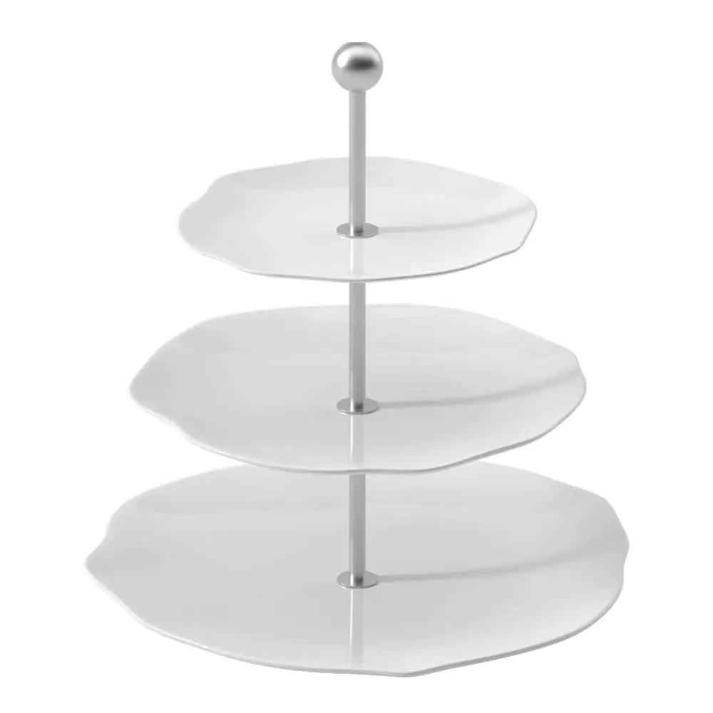 Pura kakefat med 3-etasjer 27 cm hvit