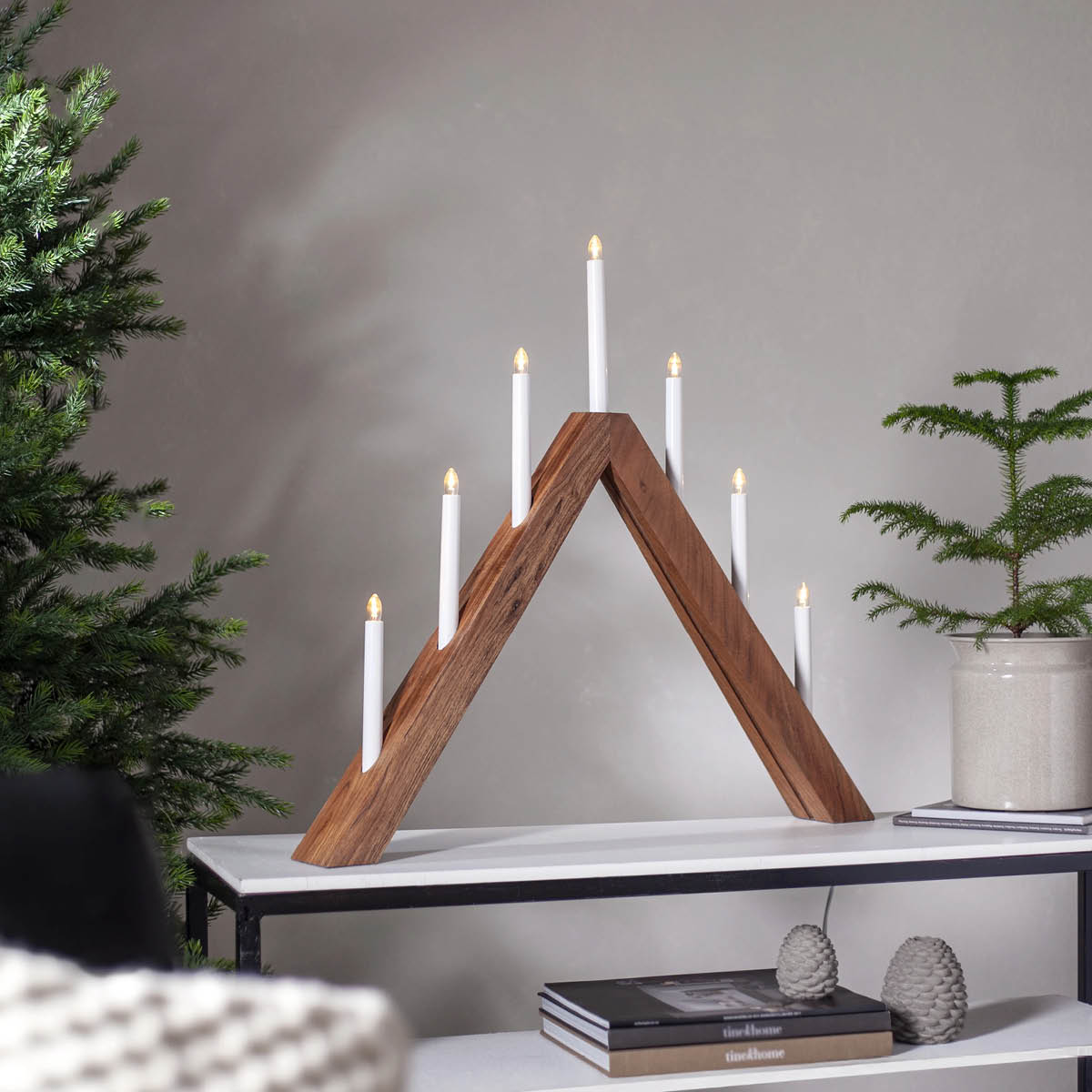 Star Trading Acca adventsljusstake A-form 60 cm brun