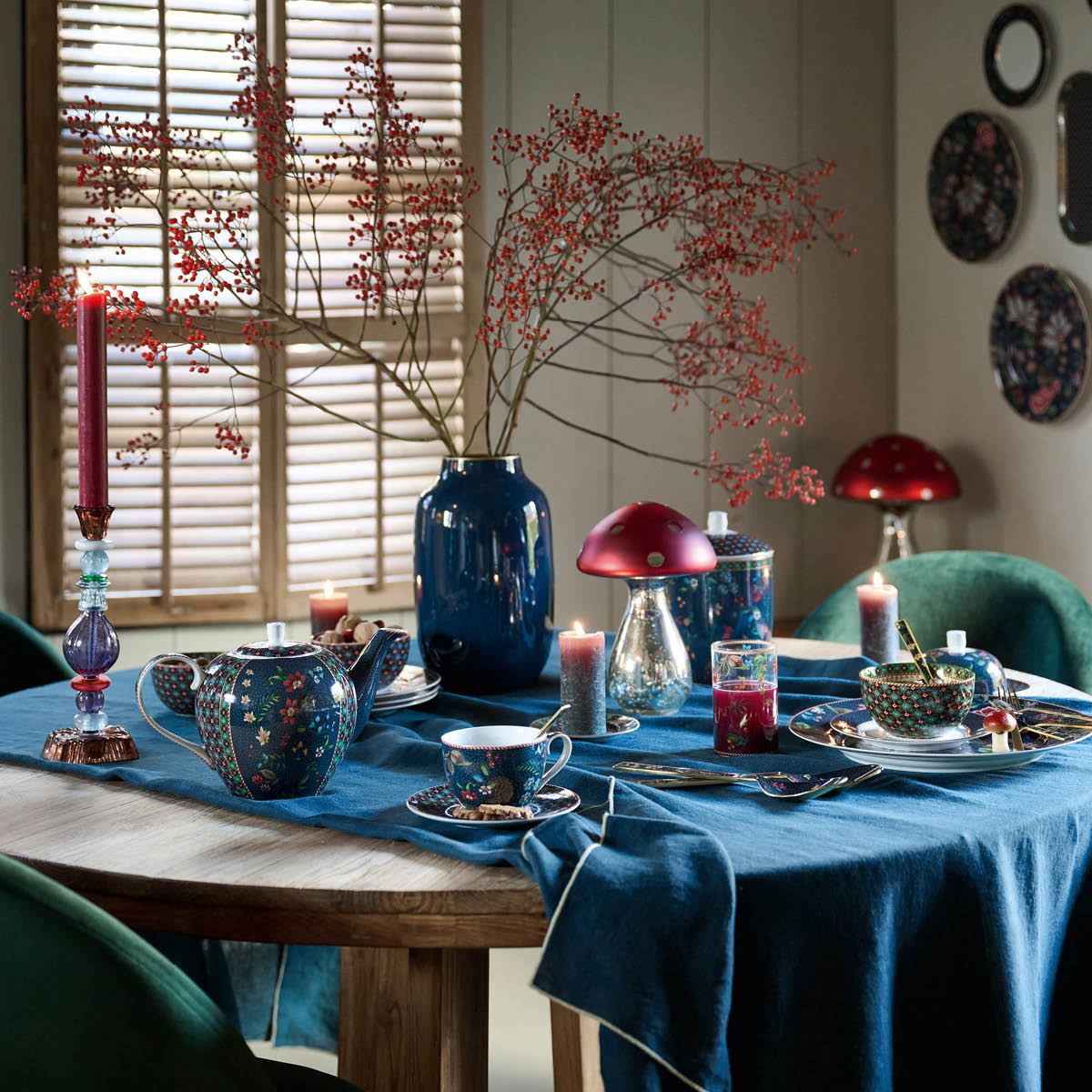 Pip Studio Berry Blues Aamiaissetti 3 osaa Sininen