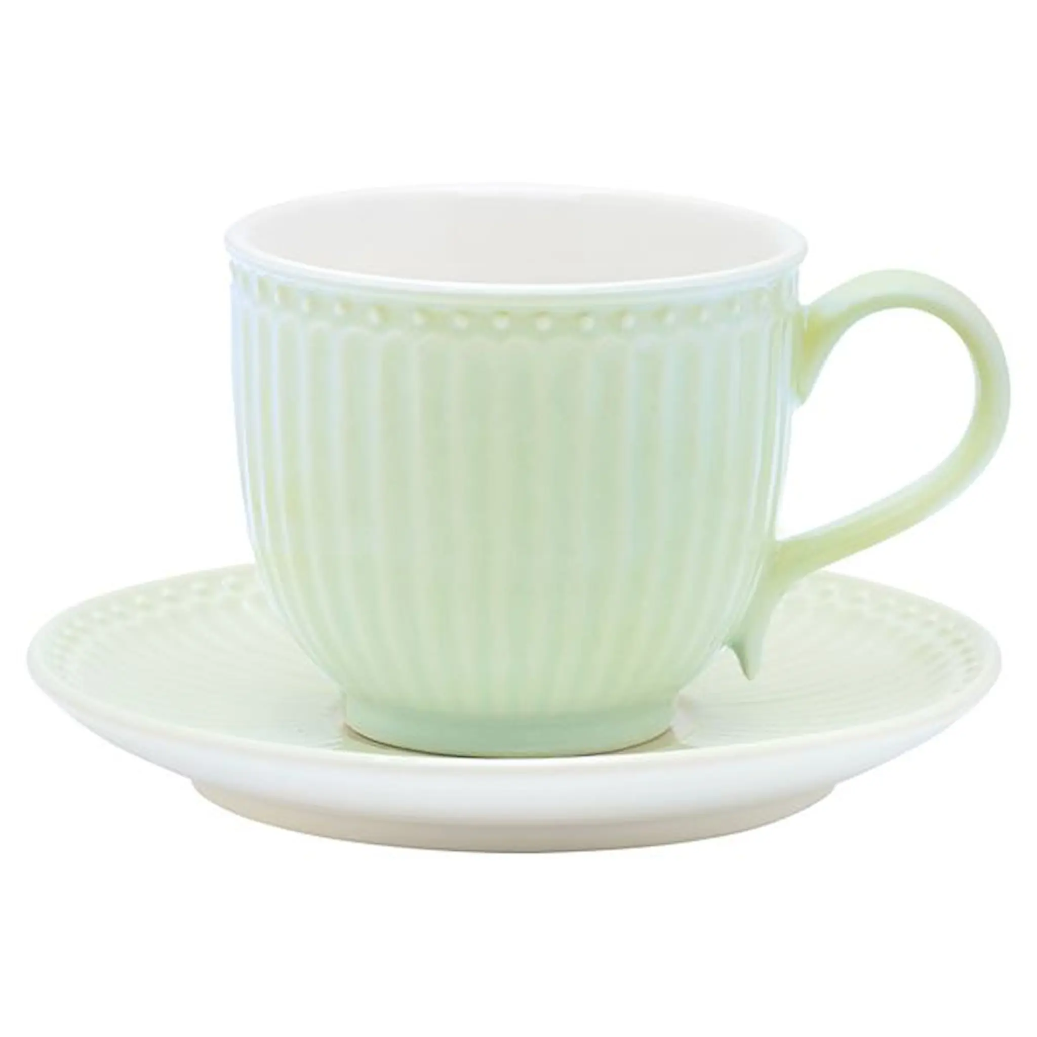 GreenGate Everyday Alice kopp med fat 20 cl pale green