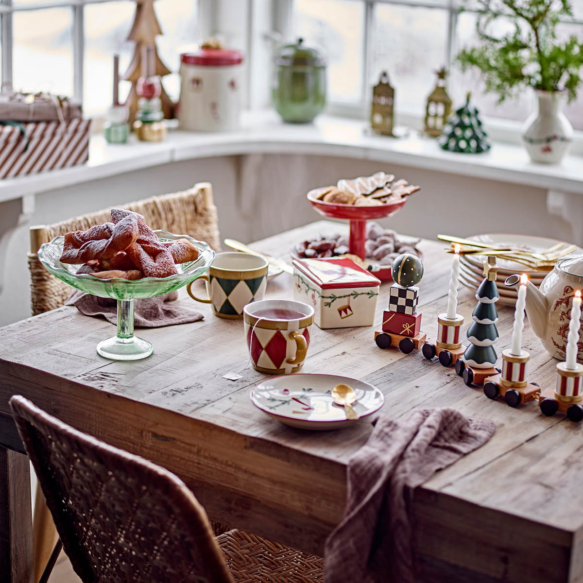 Bloomingville Yule assiett 16 cm 2-pack julmotiv