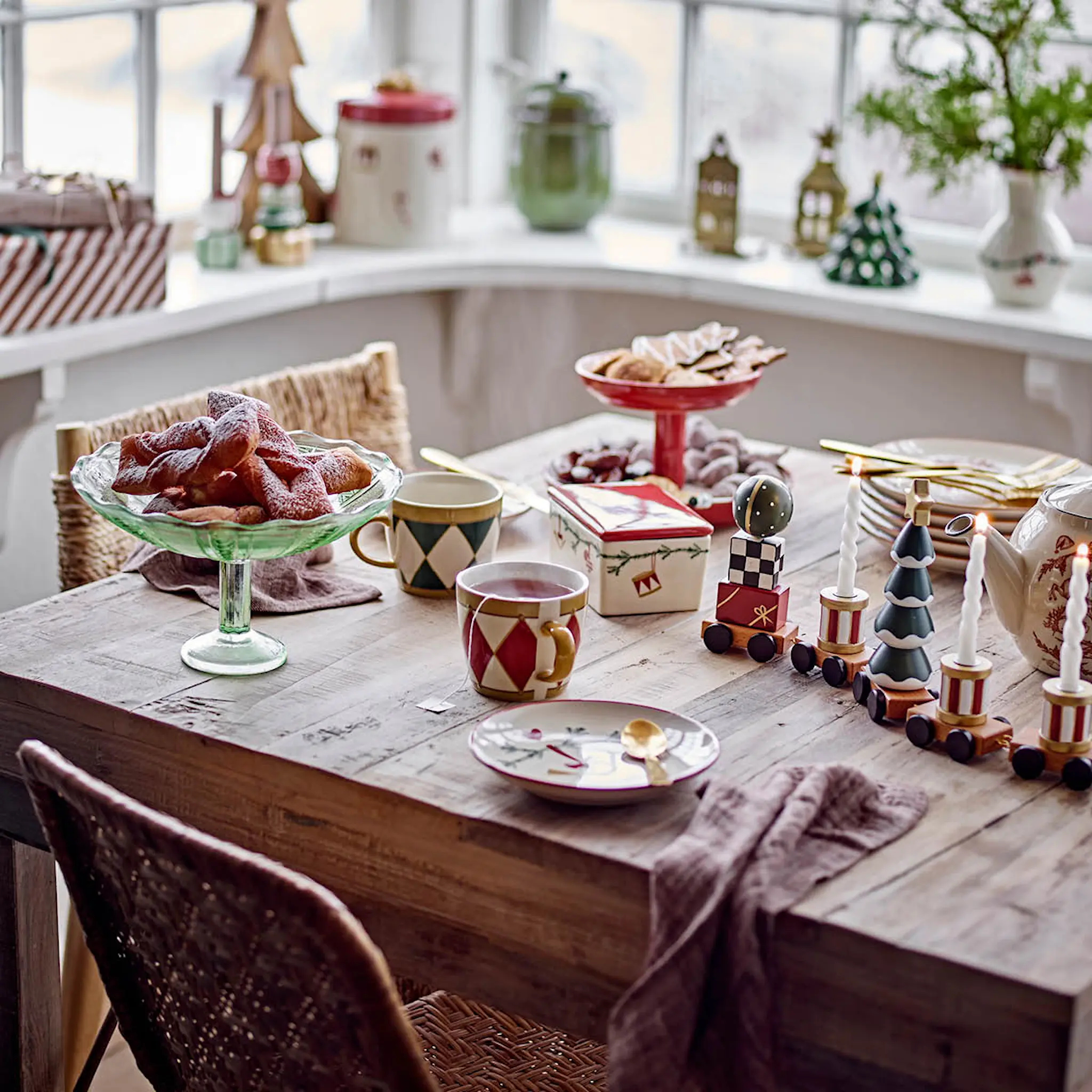 Bloomingville Yule assiett 16 cm 2-pack julmotiv