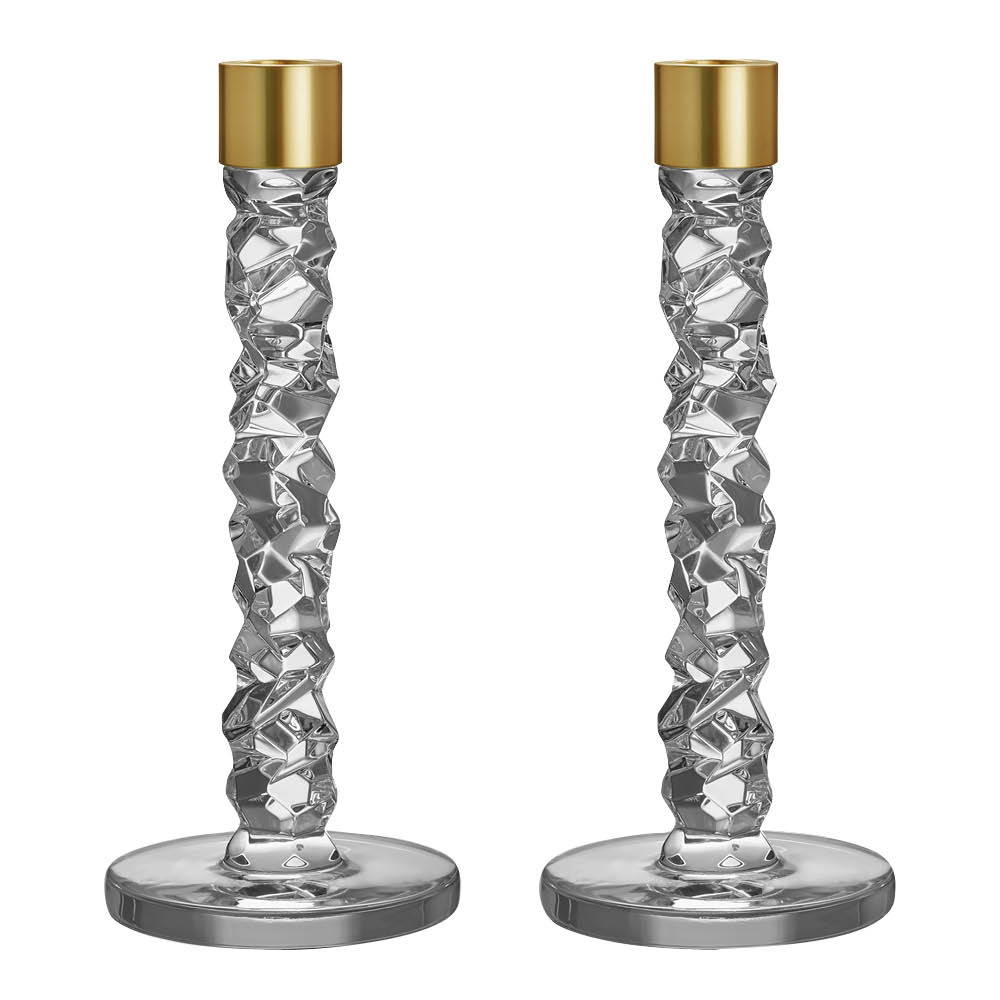 Orrefors - Carat Kynttilänjalka 24,2 cm 2 kpl Kulta