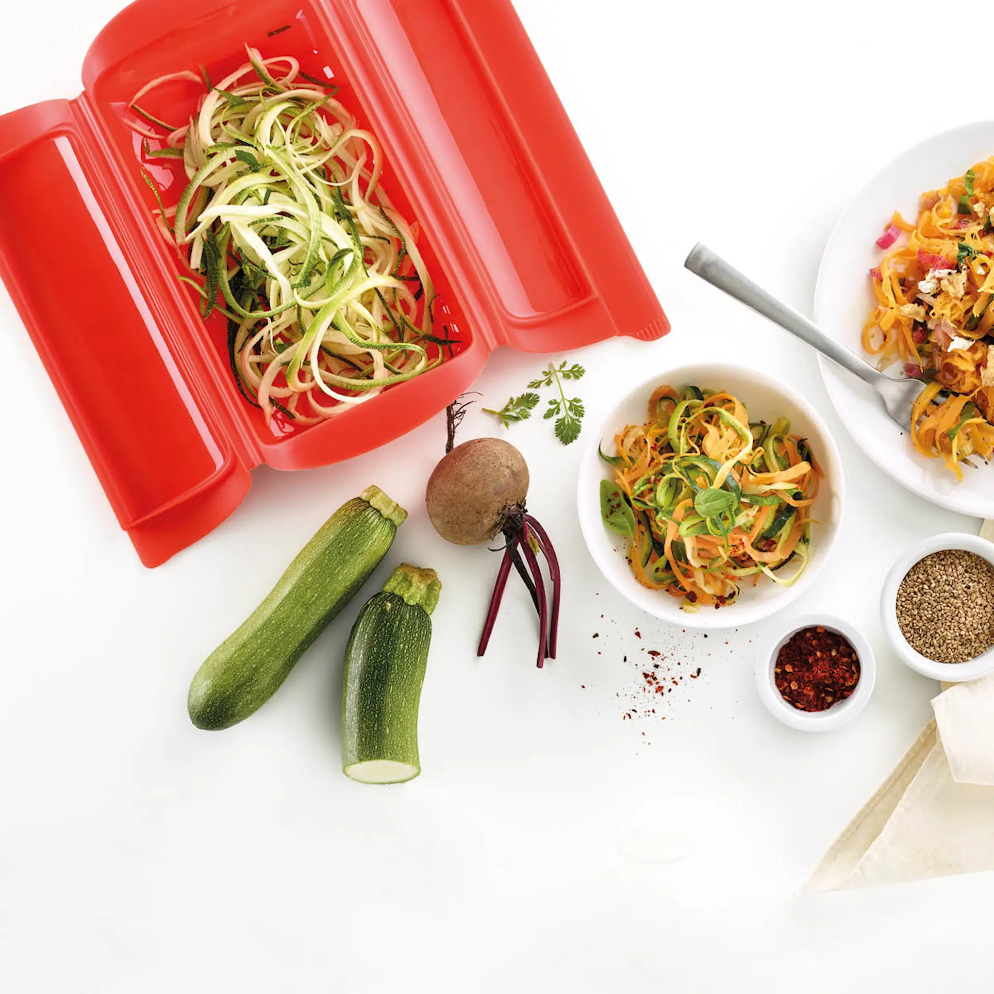 Lékué Ångkokare för mikrovågsugn 1-2 port. röd