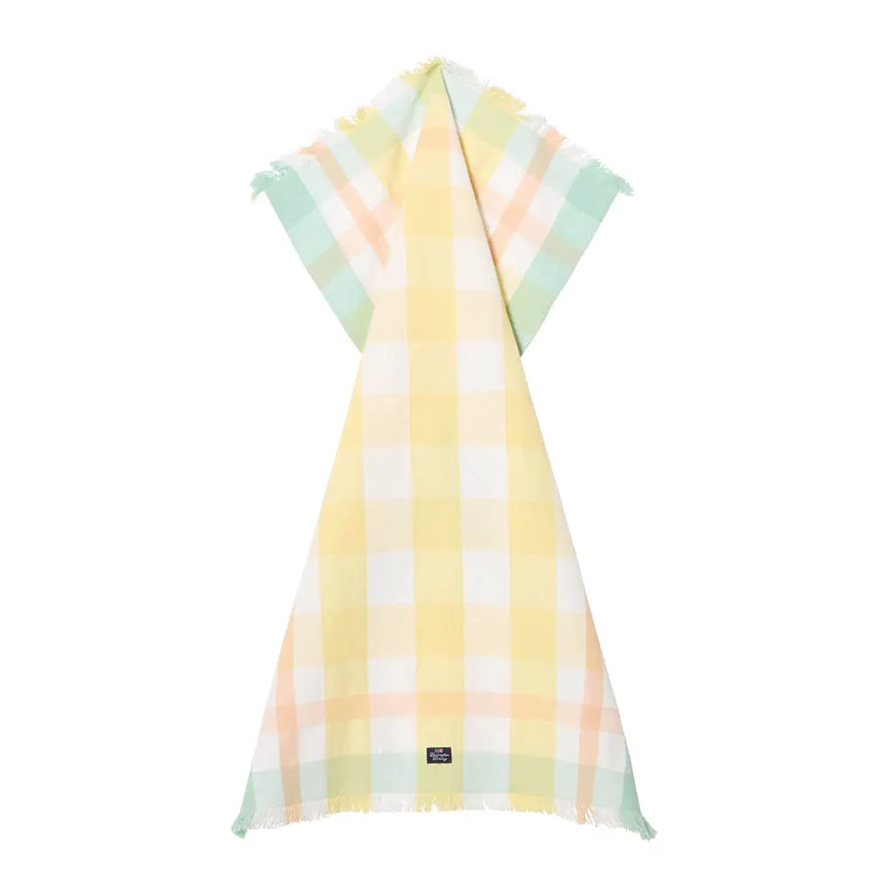 Kjøkkenhåndkle lin/bomull 50x70 cm gul/hvit/grønn rutete