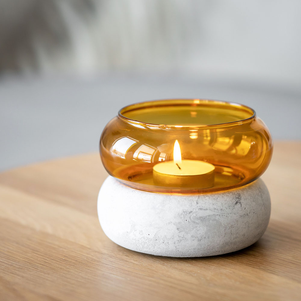 Muurla Bagel Lykta/Vas 11x12 cm Amber