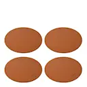 Glasunderlägg i läder 12,5 cm 4-pack mörkbrun
