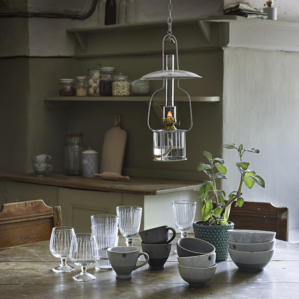 Strömshaga Parafinlampe rett stor glass klar