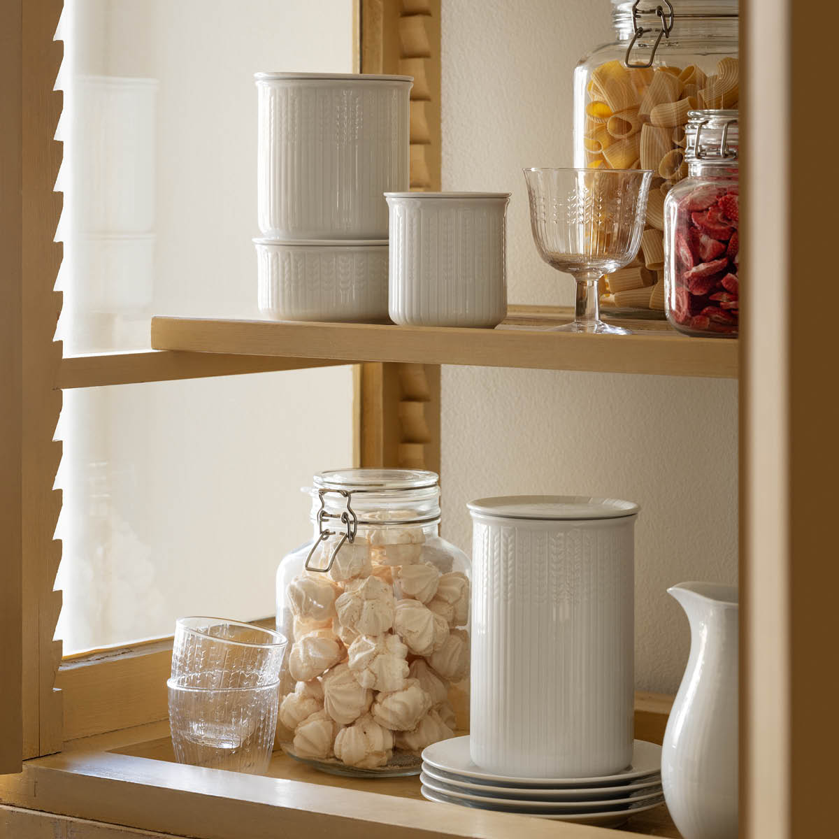 Rörstrand Swedish Grace krukke L 1,3L snø/hvit