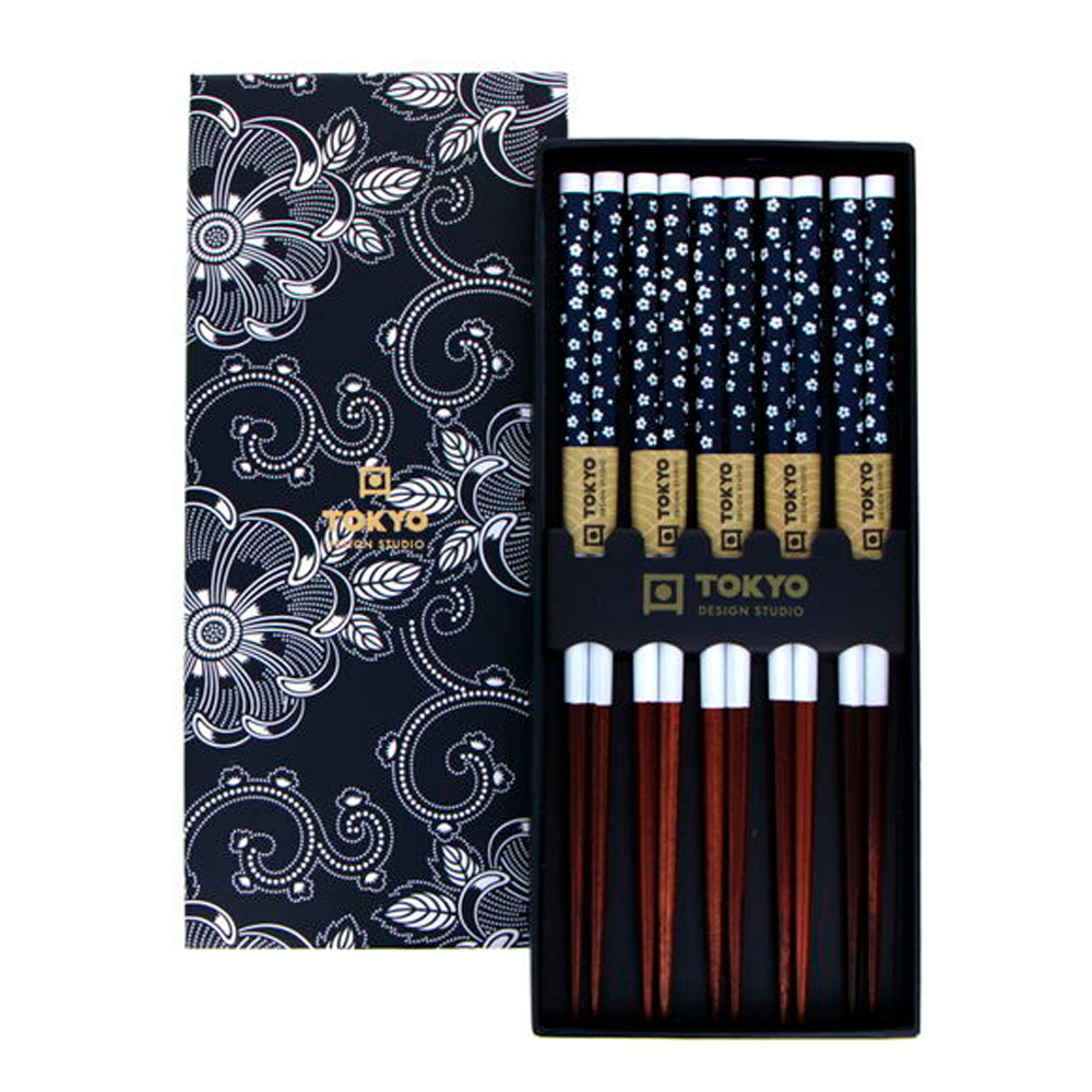 Tokyo Design Studio Chopstick Syömäpuikot 5 kpl Siniset kukat