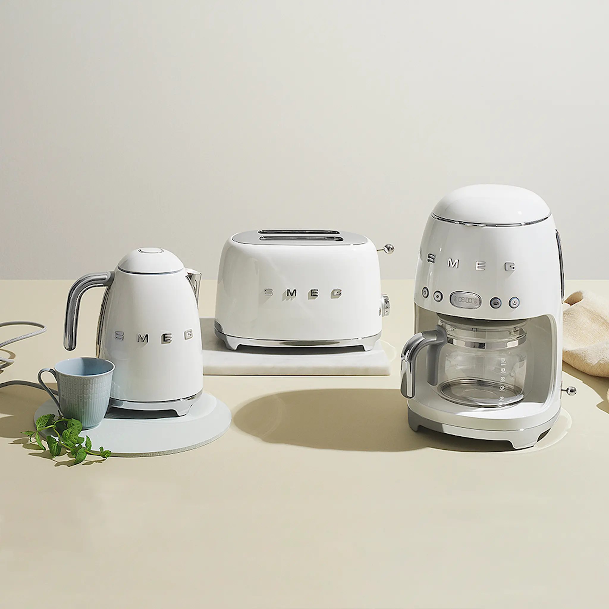 Smeg Smeg Brödrost 2 skivor TSF01 Vit