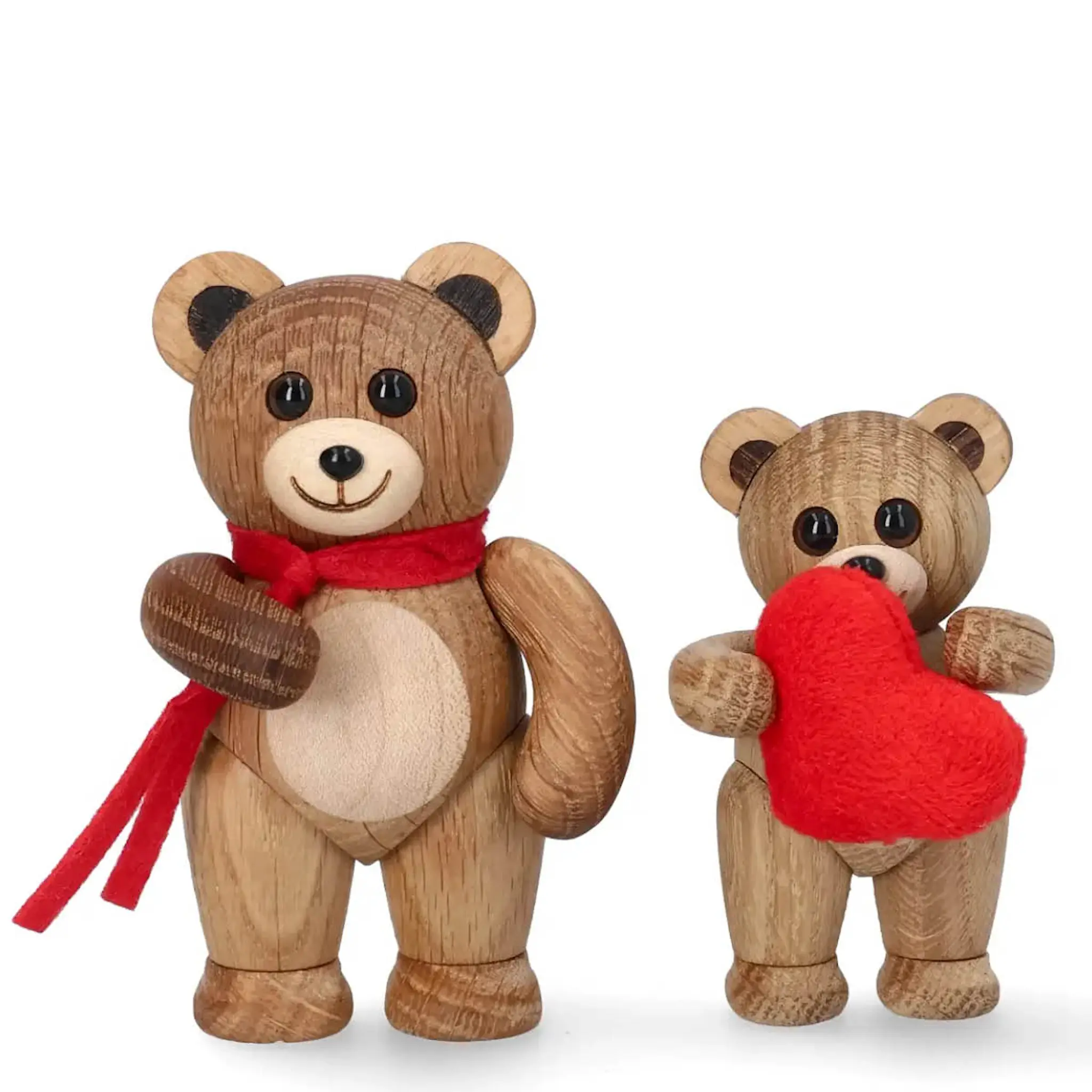 Spring Copenhagen Squeeze Teddy Bear with Heart trefigur 7,6 cm eik