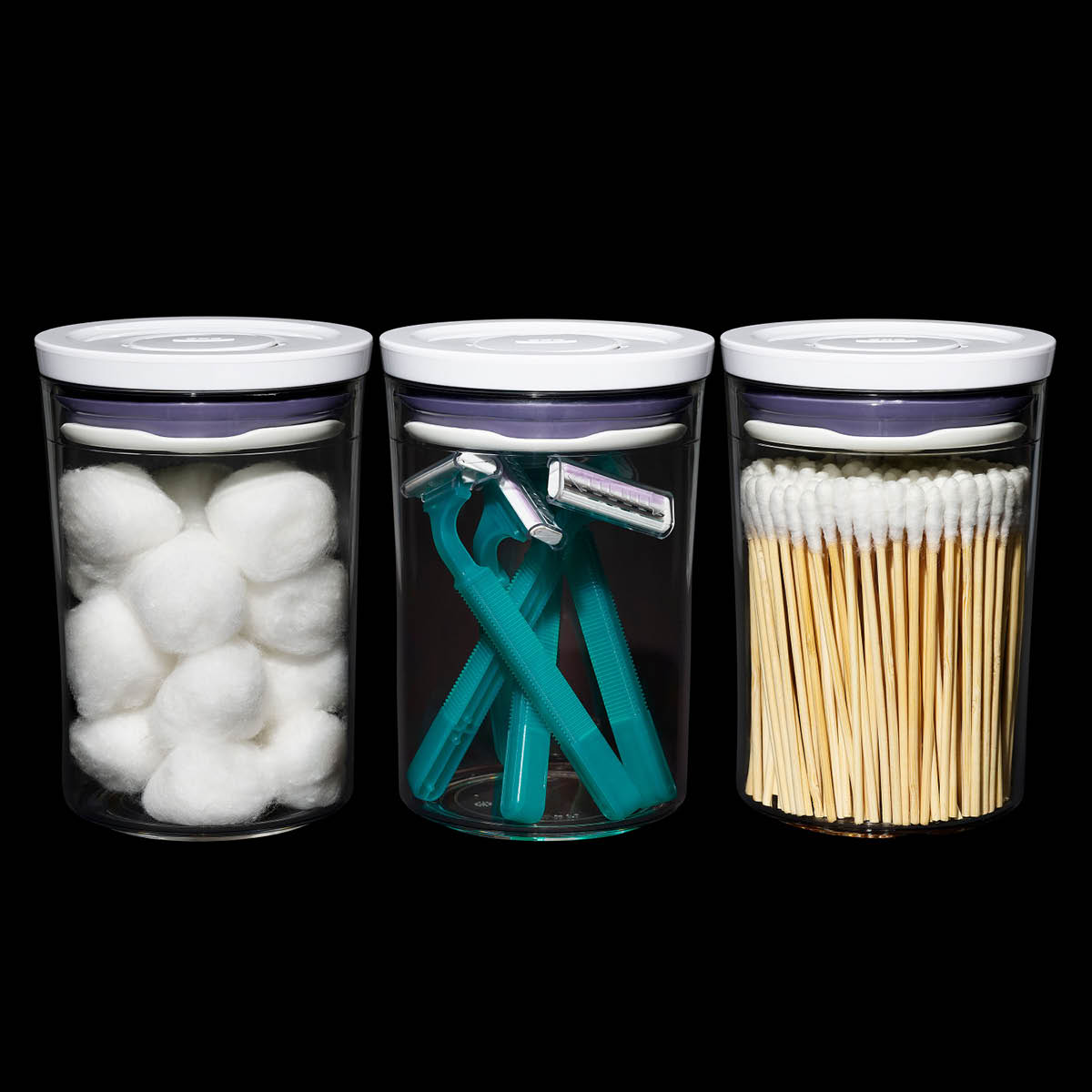 Oxo POP oppbevaringsboks rund 3 stk 0,6L