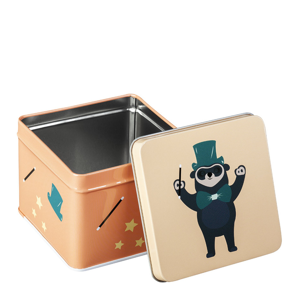 Blafre Brillebjörn matlåda 10x10 cm ljus korall