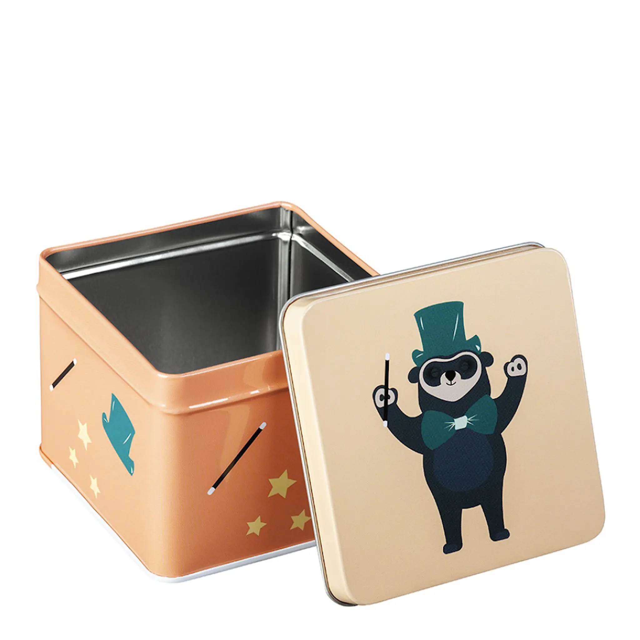 Blafre Brillebjørn matboks 10x10 cm lys korall