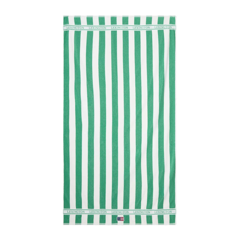 Lexington Rantapyyhe 180x100 cm Vihreä/Valkoinen