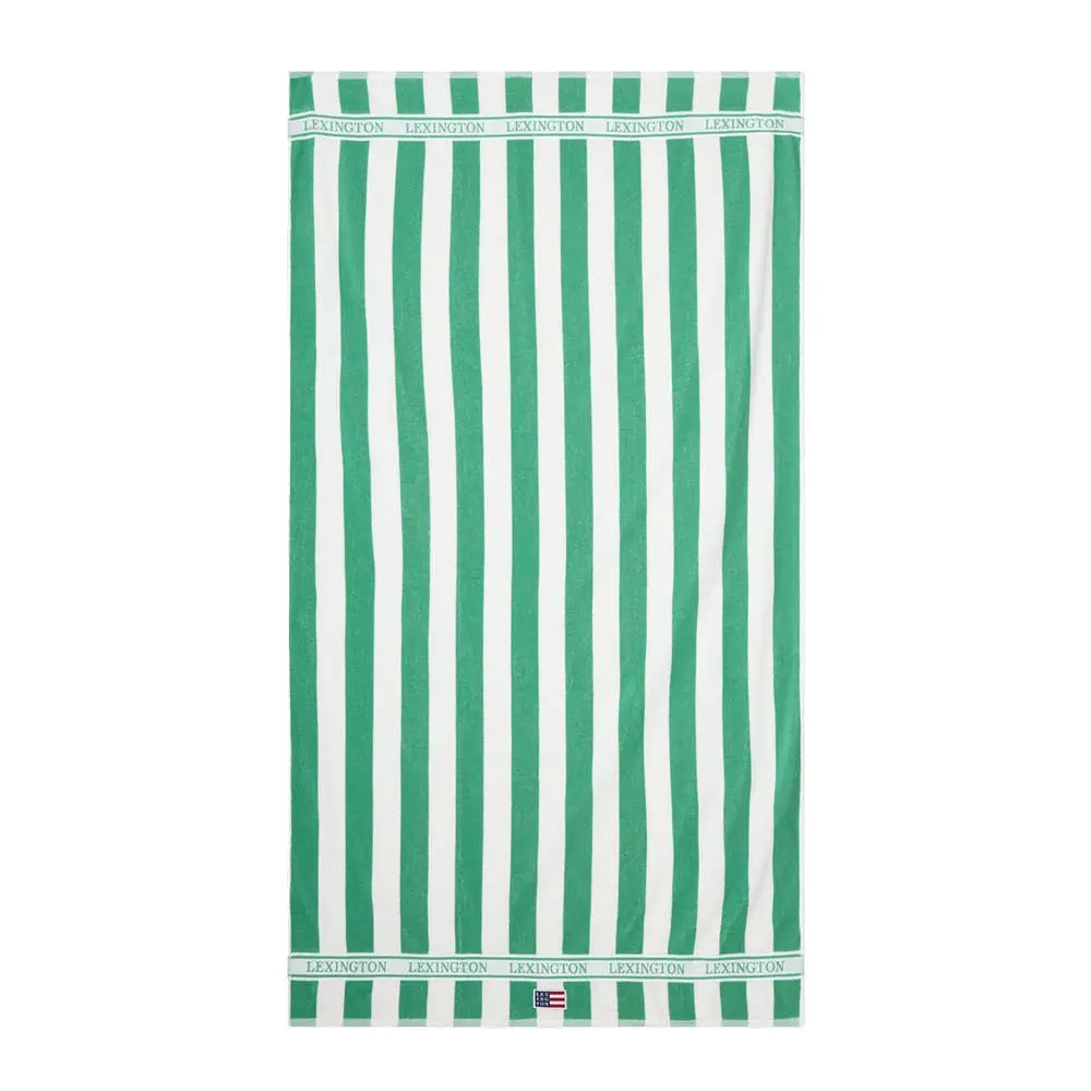 Strandhåndkle 180x100 cm frotté grønn/hvit