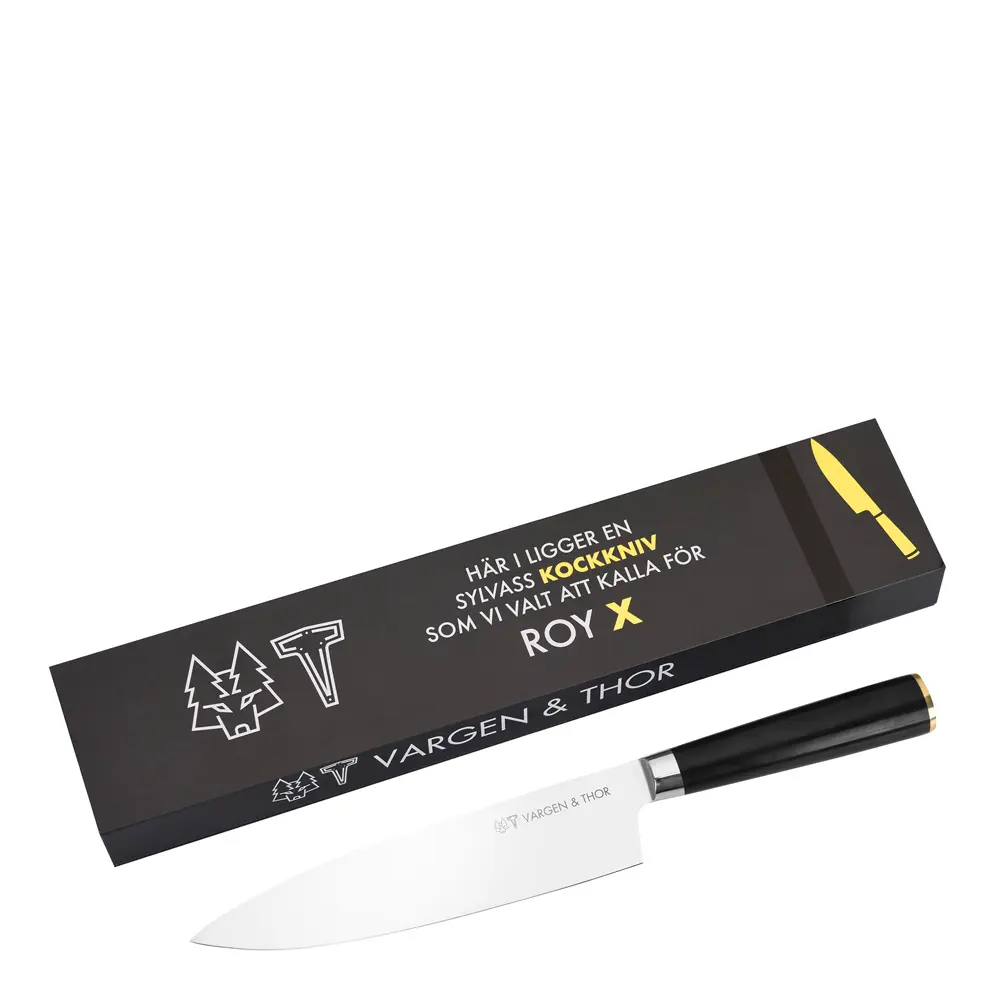 Vargavinter Roy kokkekniv 20 cm svart