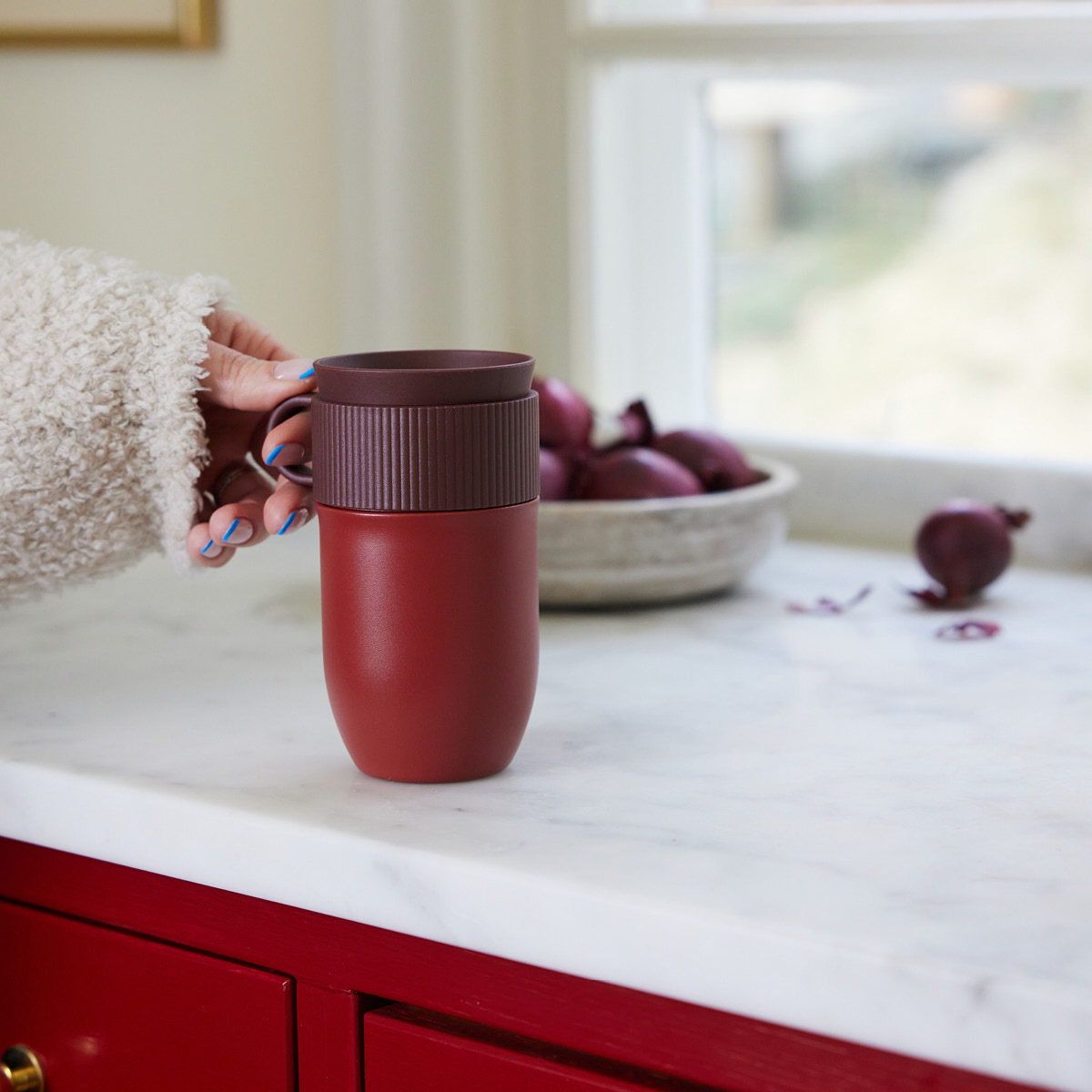 Sagaform Ted termosmugg 28 cl vinröd