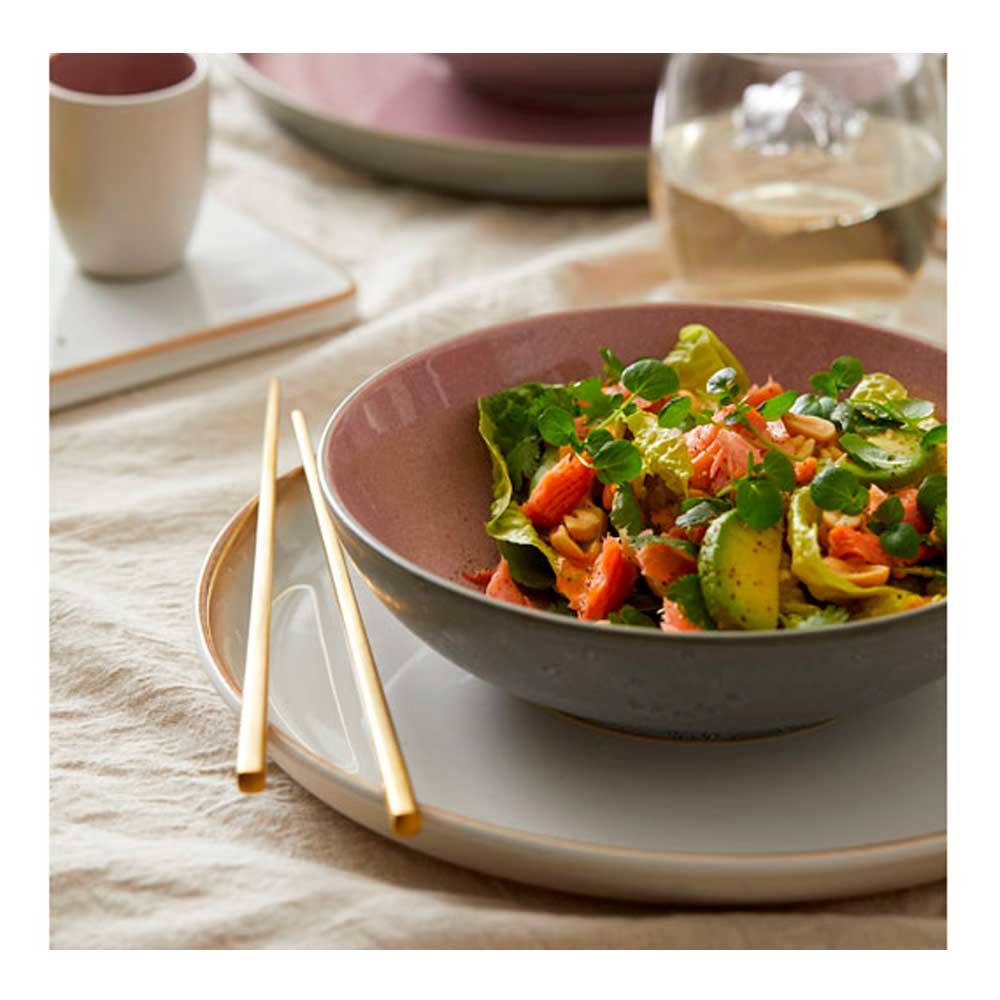 Bitz Pastaskål 20 cm Grå/Rosa