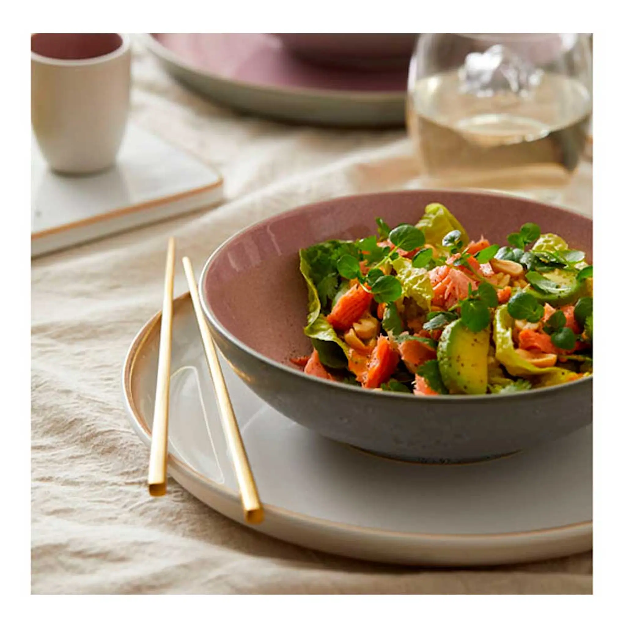 Bitz Pastaskål 20 cm Grå/Rosa