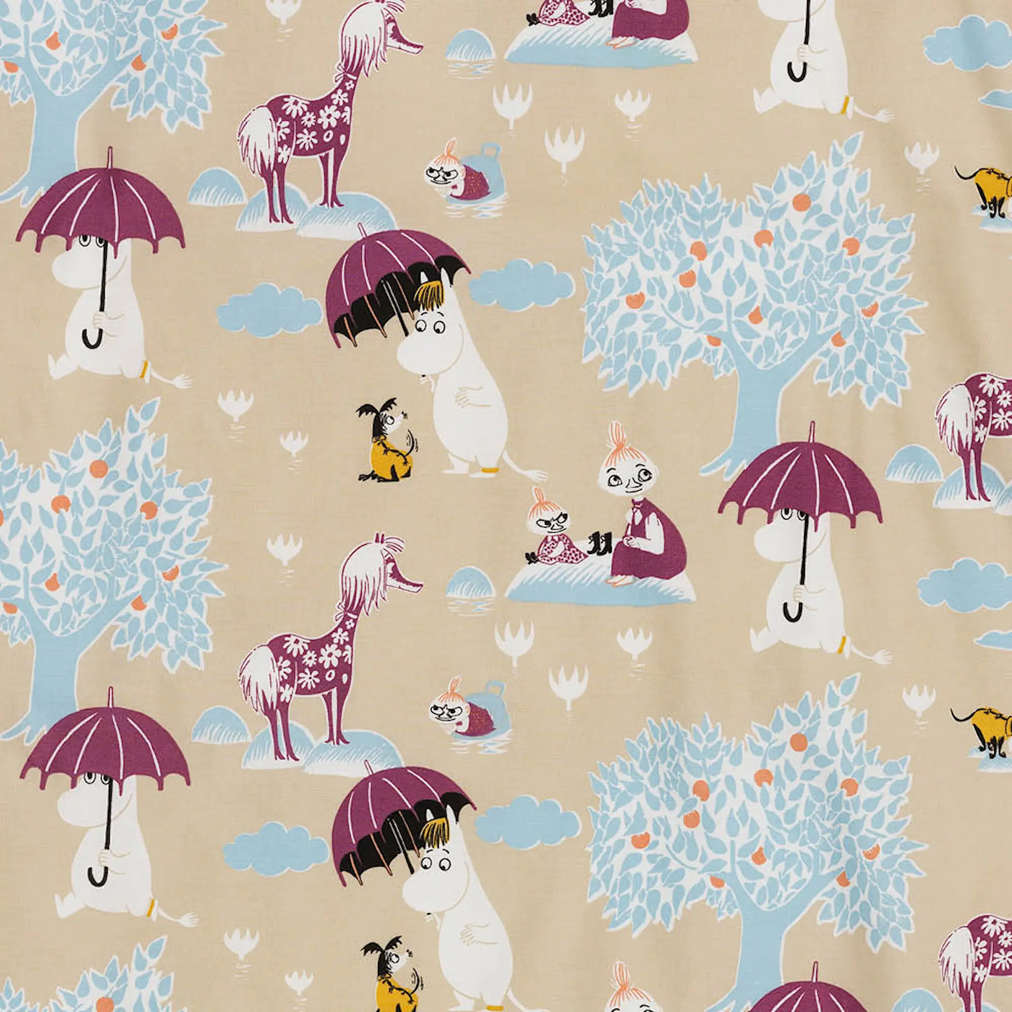 Moomin Arabia Mummi sengesett 140x200 cm Under paraplyen multi