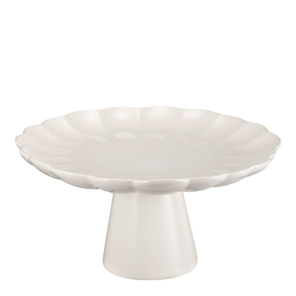 Stiernholm Lotus kakefat på stett 27 cm krem