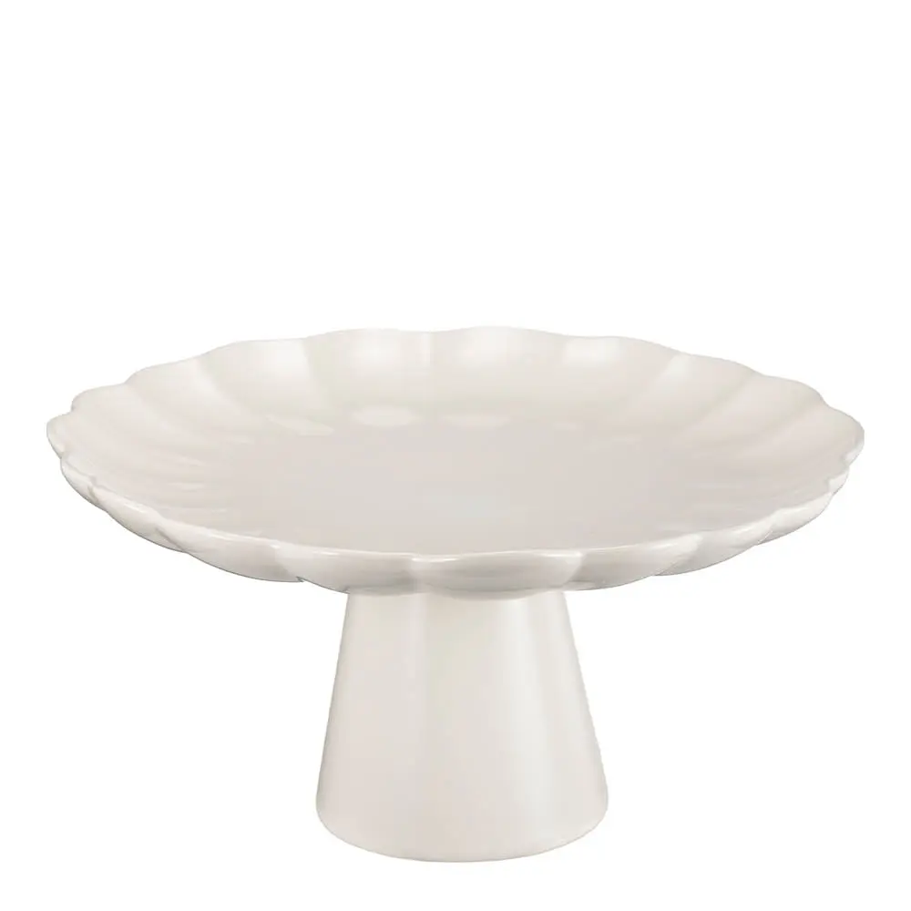 Lotus kakefat på stett 27 cm krem