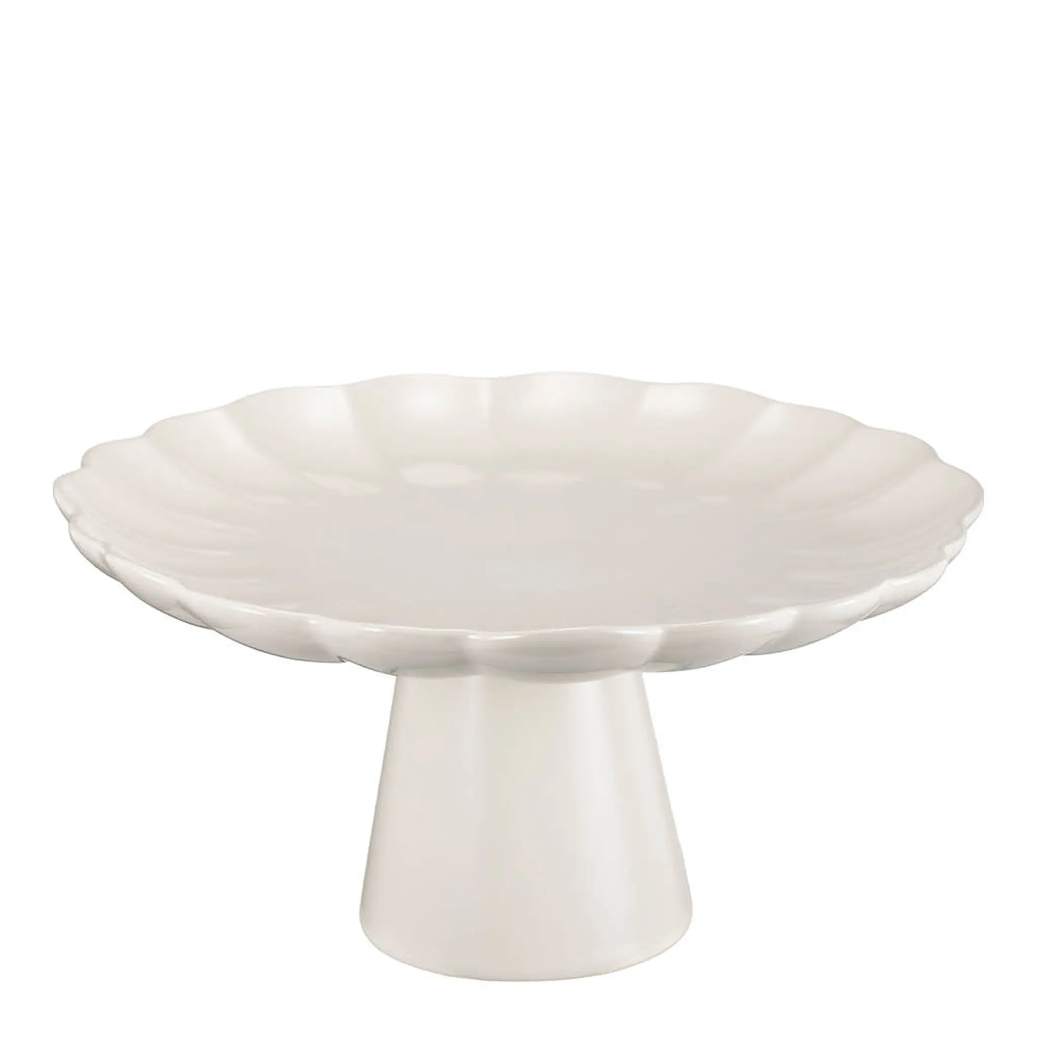 Stiernholm Lotus kakefat på stett 27 cm krem