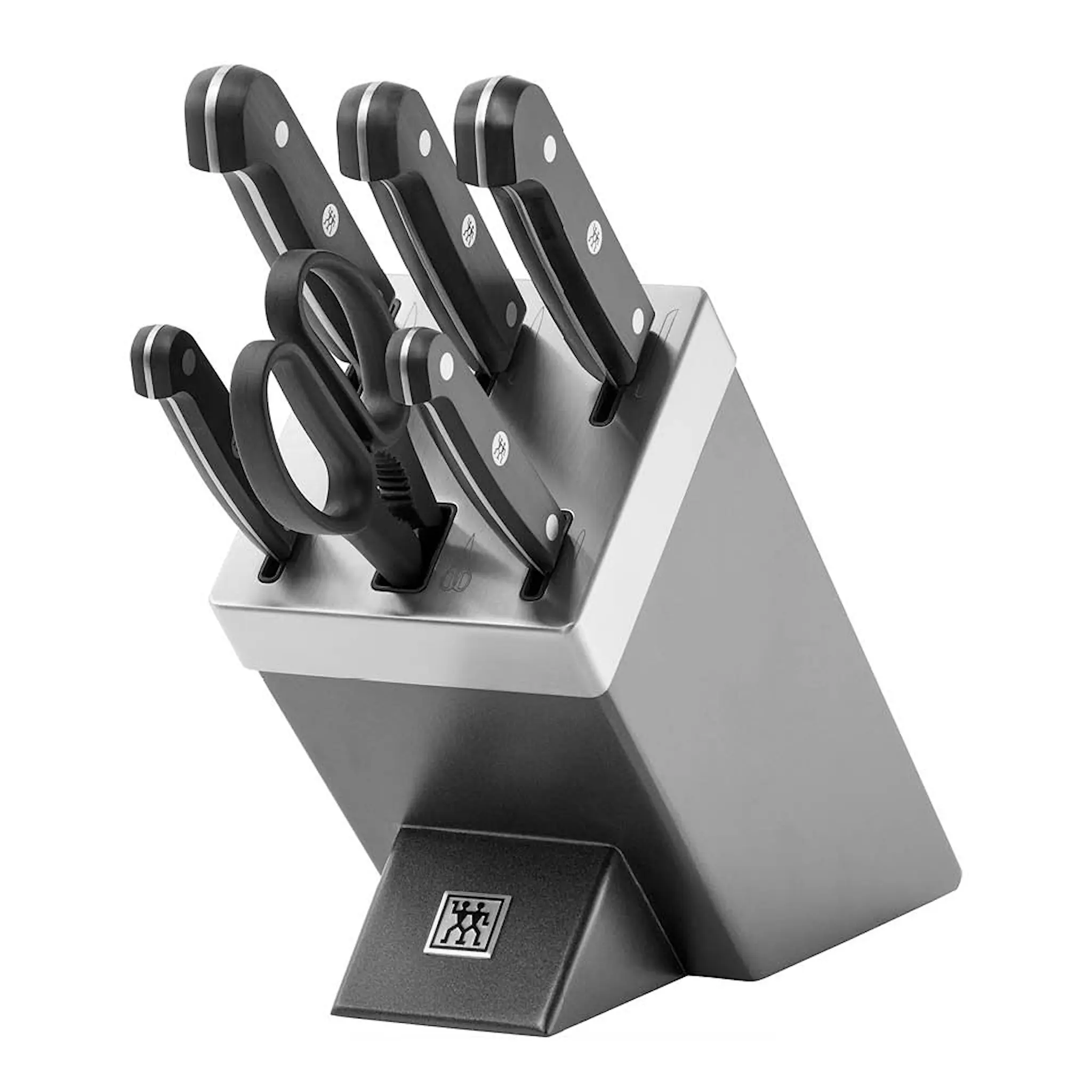 Zwilling Gourmet Veitsisetti teroittavalla veitsitukilla 7 osaa Hopea/Musta