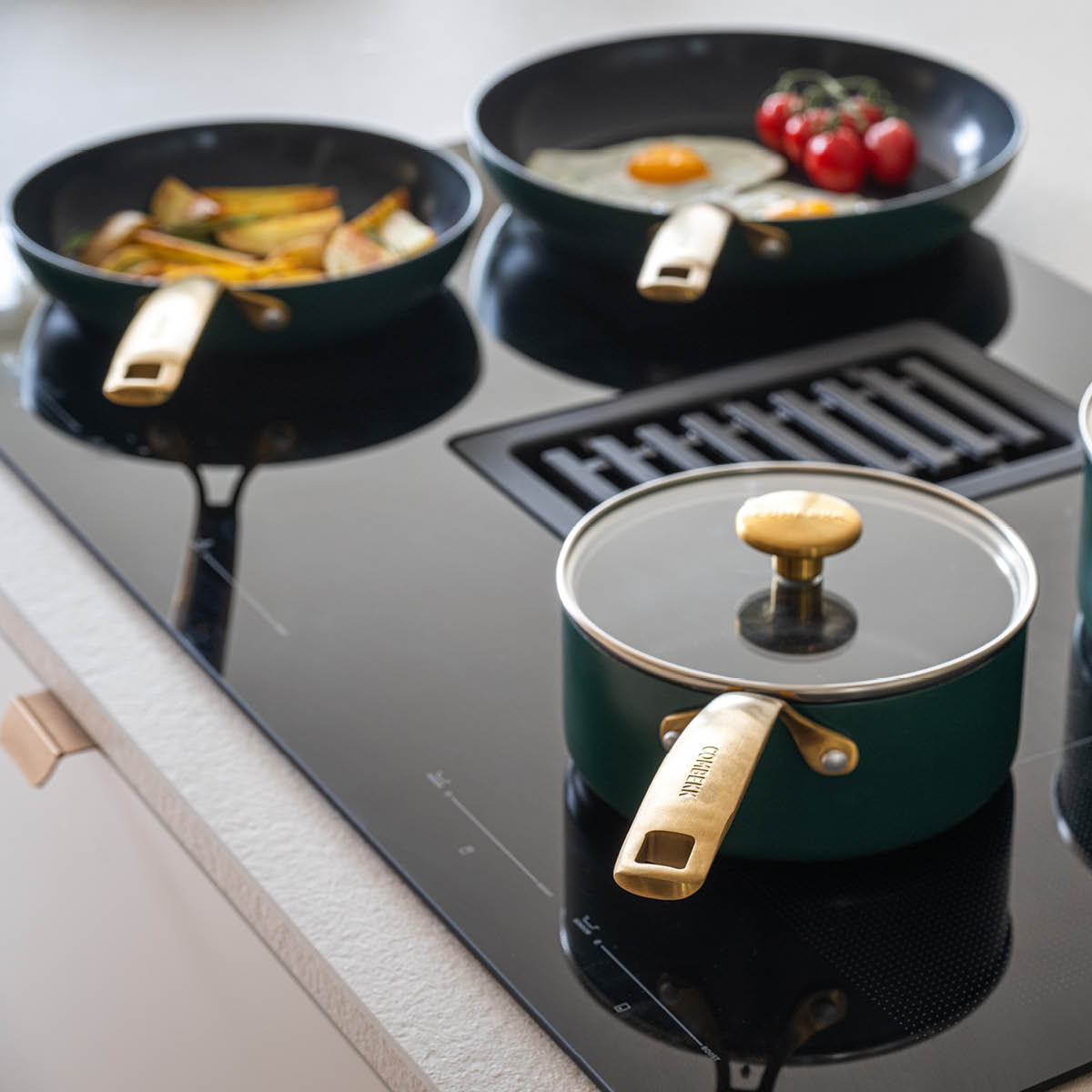 Combekk Element gryt- och stekpanneset 4 delar holly green