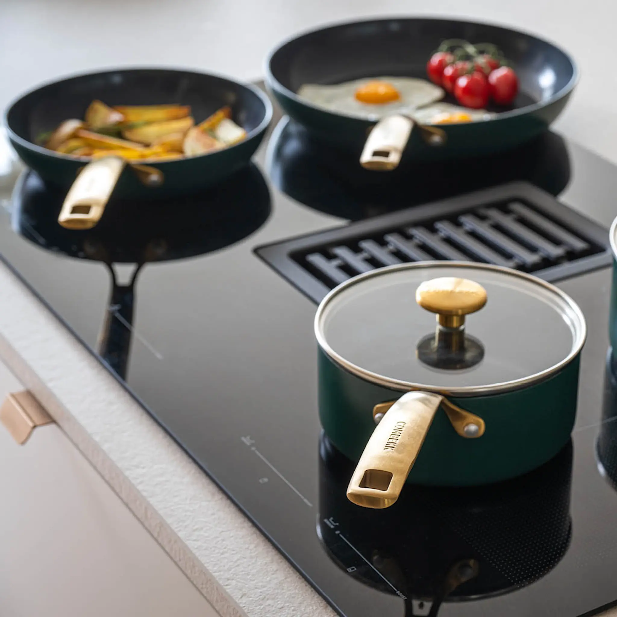 Combekk Element Kattila- ja Pannutsetti 4 osaa Holly Green