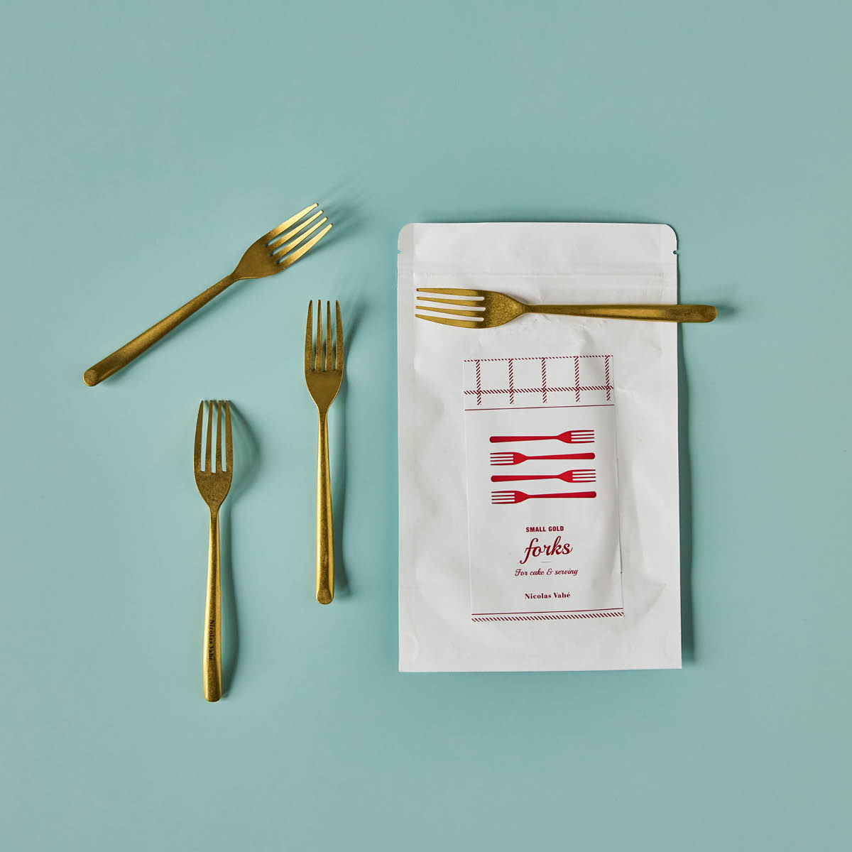 Nicolas Vahé Kakegaffel 15 cm 4 stk antikk gullfinish