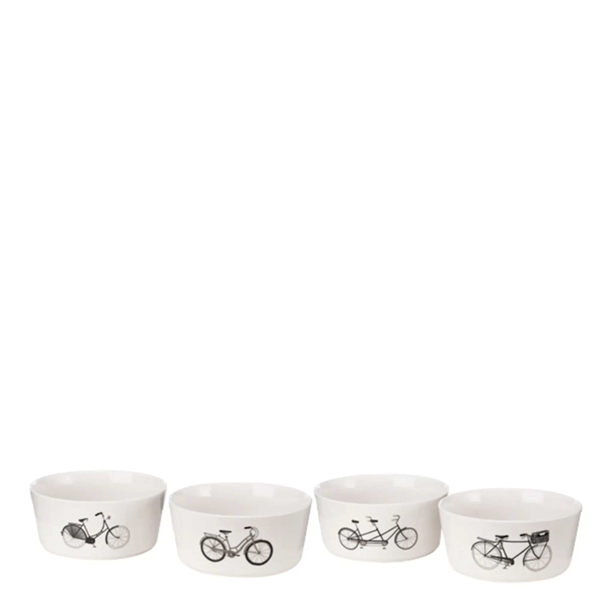 Pols Potten Bikes Skålar 7 cm 4-pack Vit/Svart