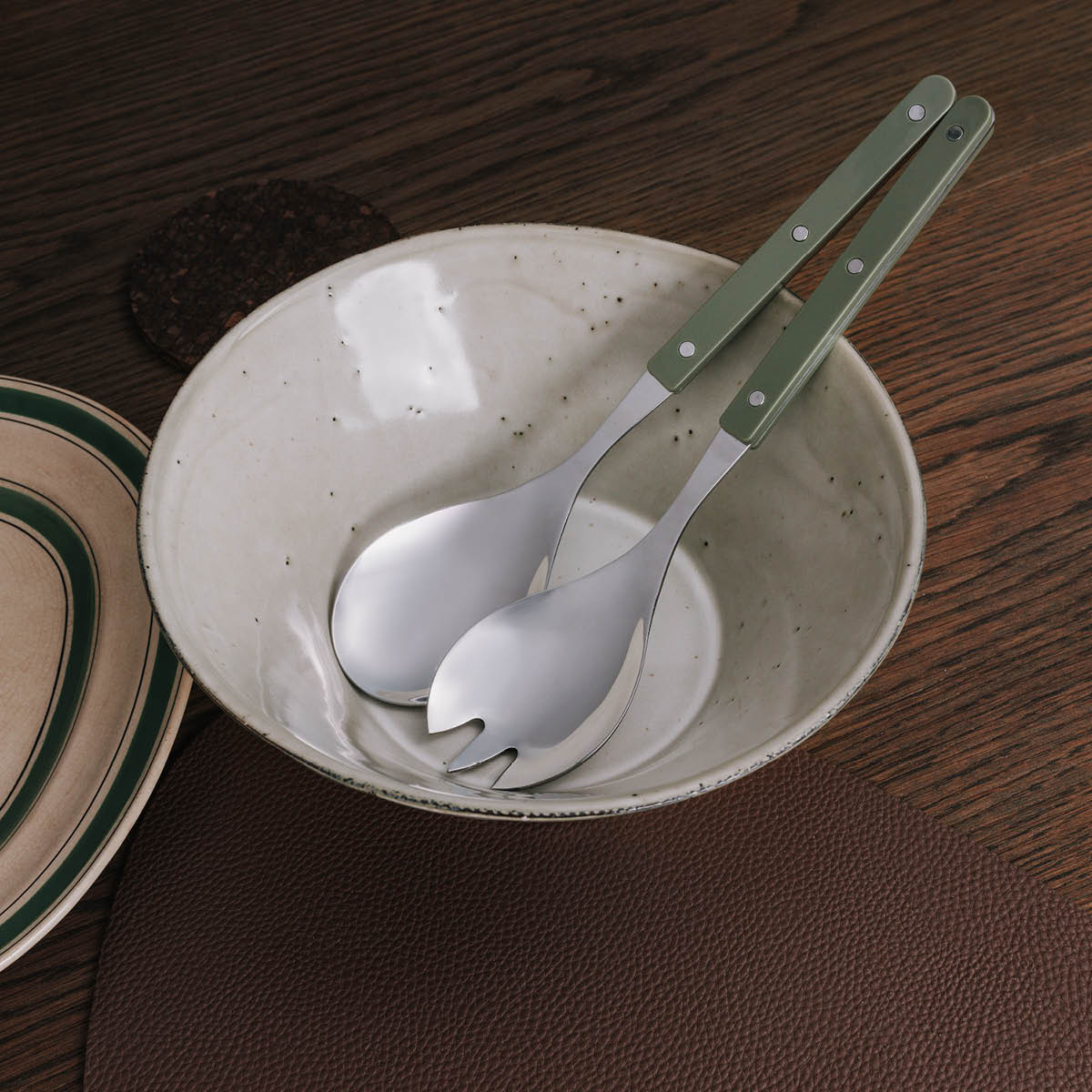 Stiernholm Prima Verde salatbestikk 28,5 cm stål/grønn