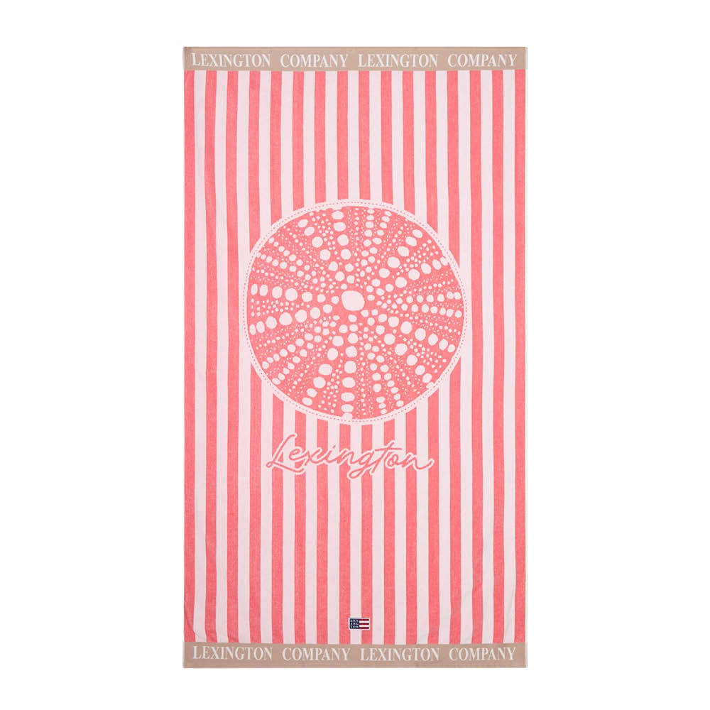 Lexington Rantapyyhe 180x100 cm Vaaleanpunainen/Valkoinen/Beige