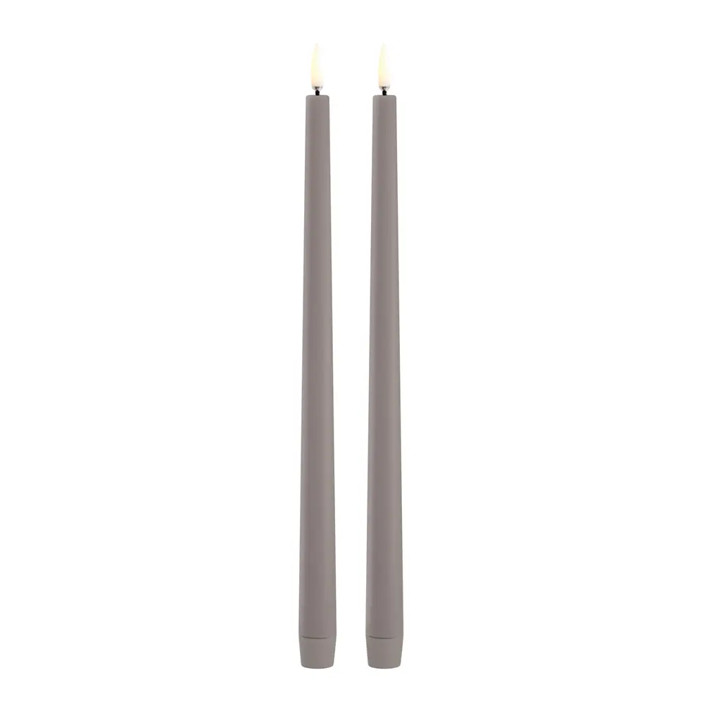Taper Candles slim LED Kruunukynttilä 2,3x32 cm 2 kpl Harmaa
