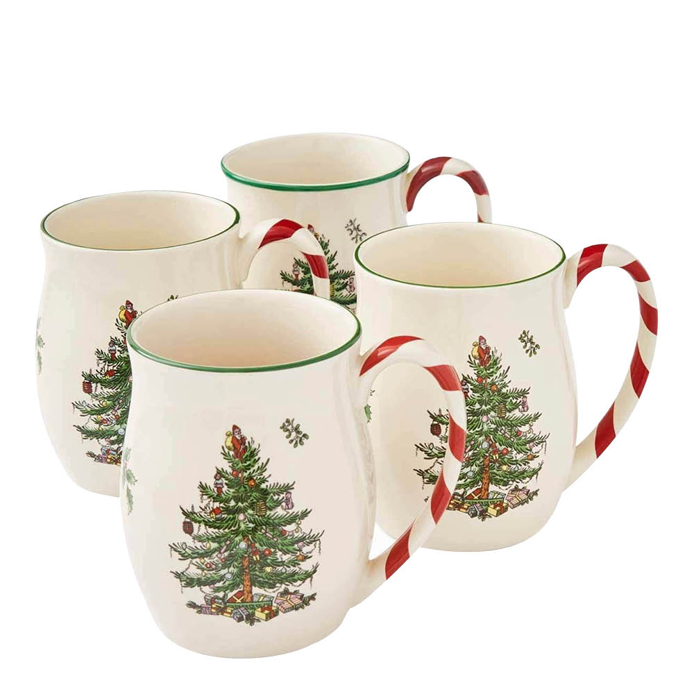 Spode - Christmas Tree Muki Peppermint 40 cl 4 kpl