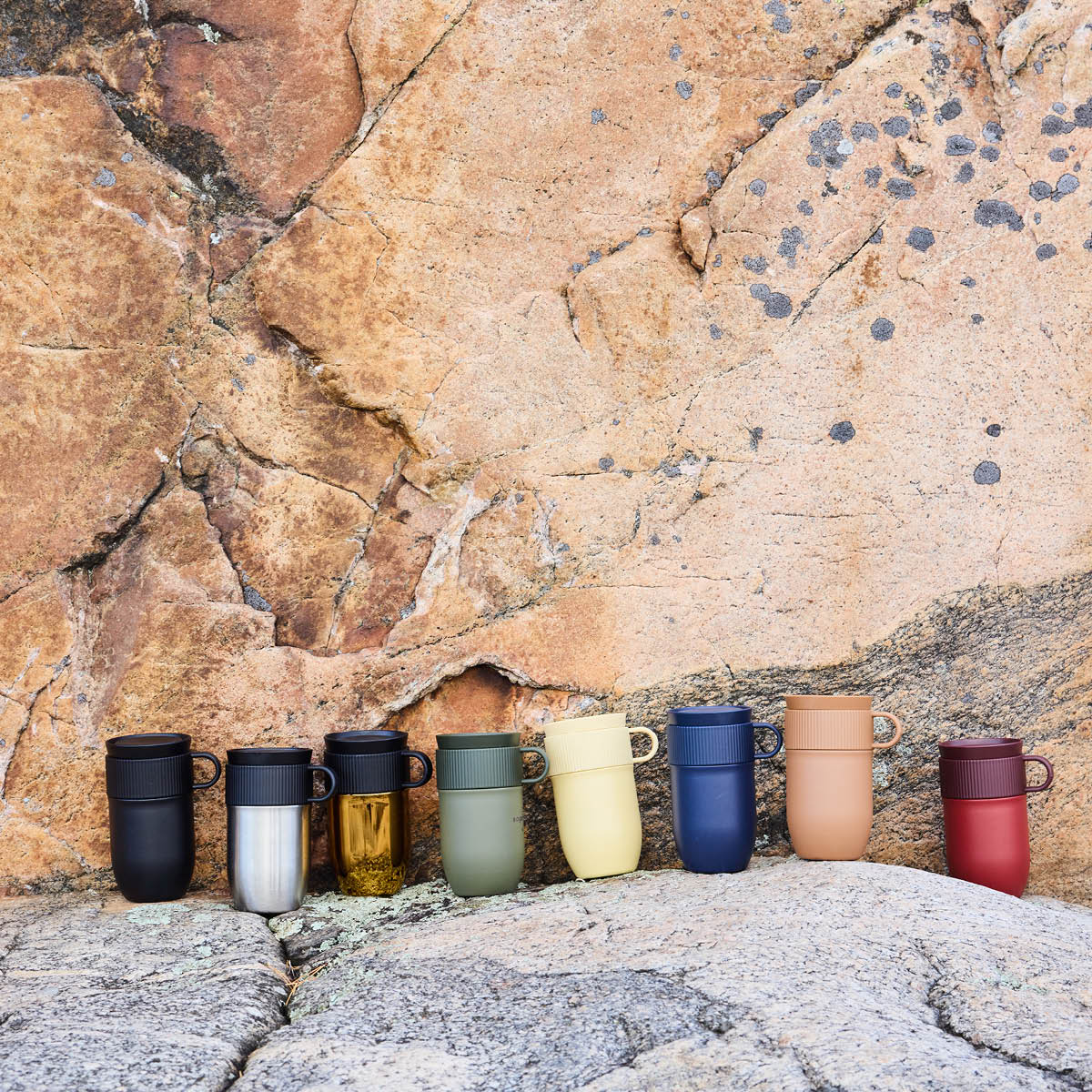 Sagaform Ted termosmugg med öra 28 cl gul