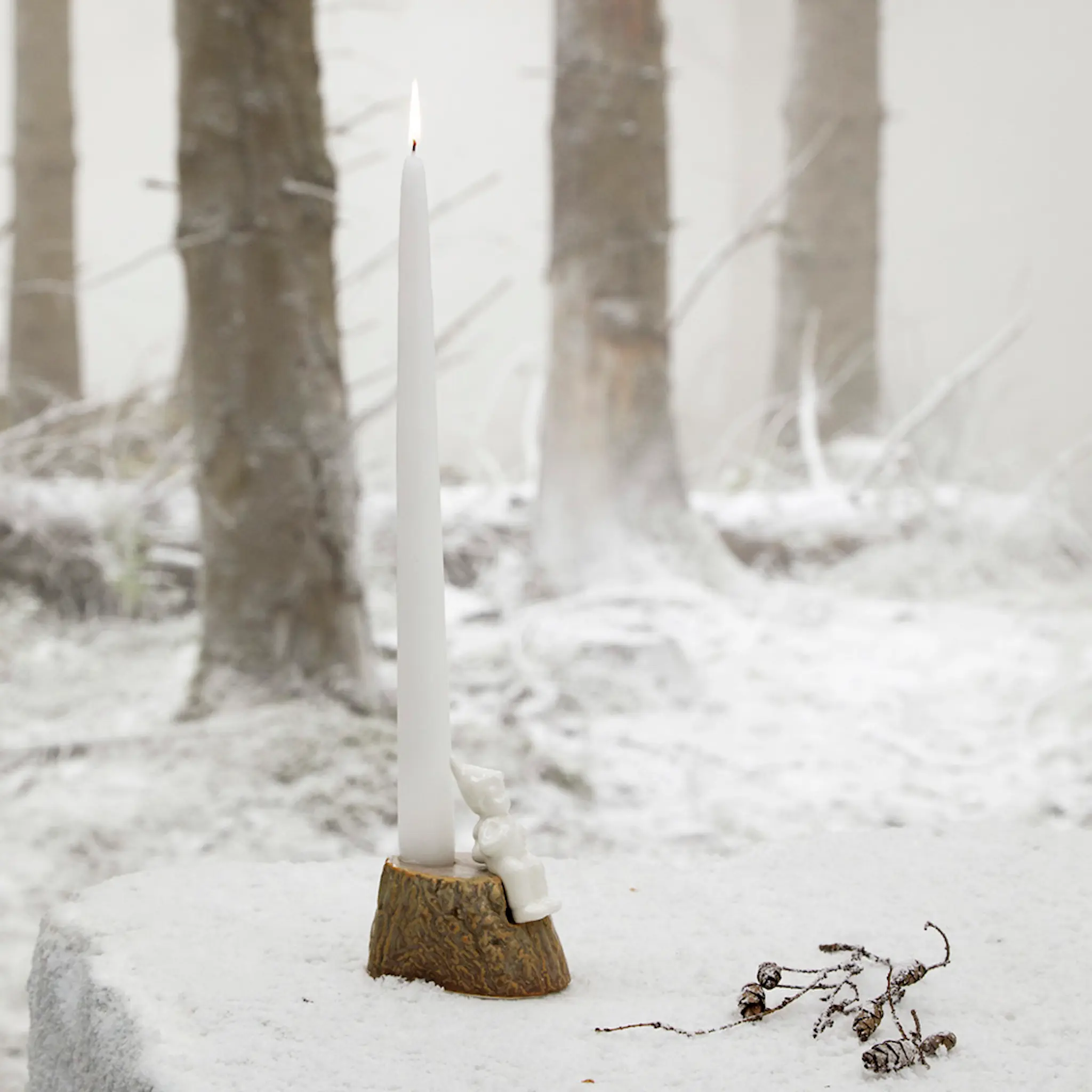 Kähler Christmas Tales Ljusstake Journey 9,5 cm Vit/Beige