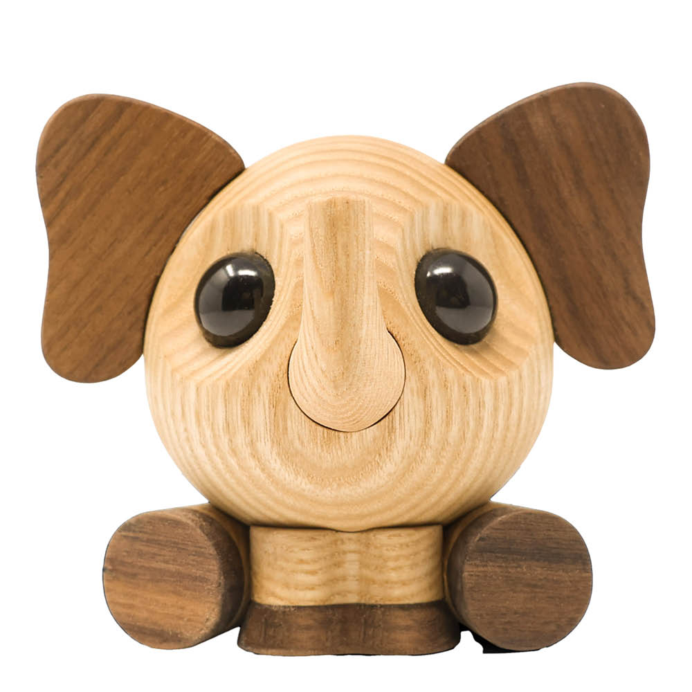 FableWood Flora elefant träfigur 10 cm valnöt/ask