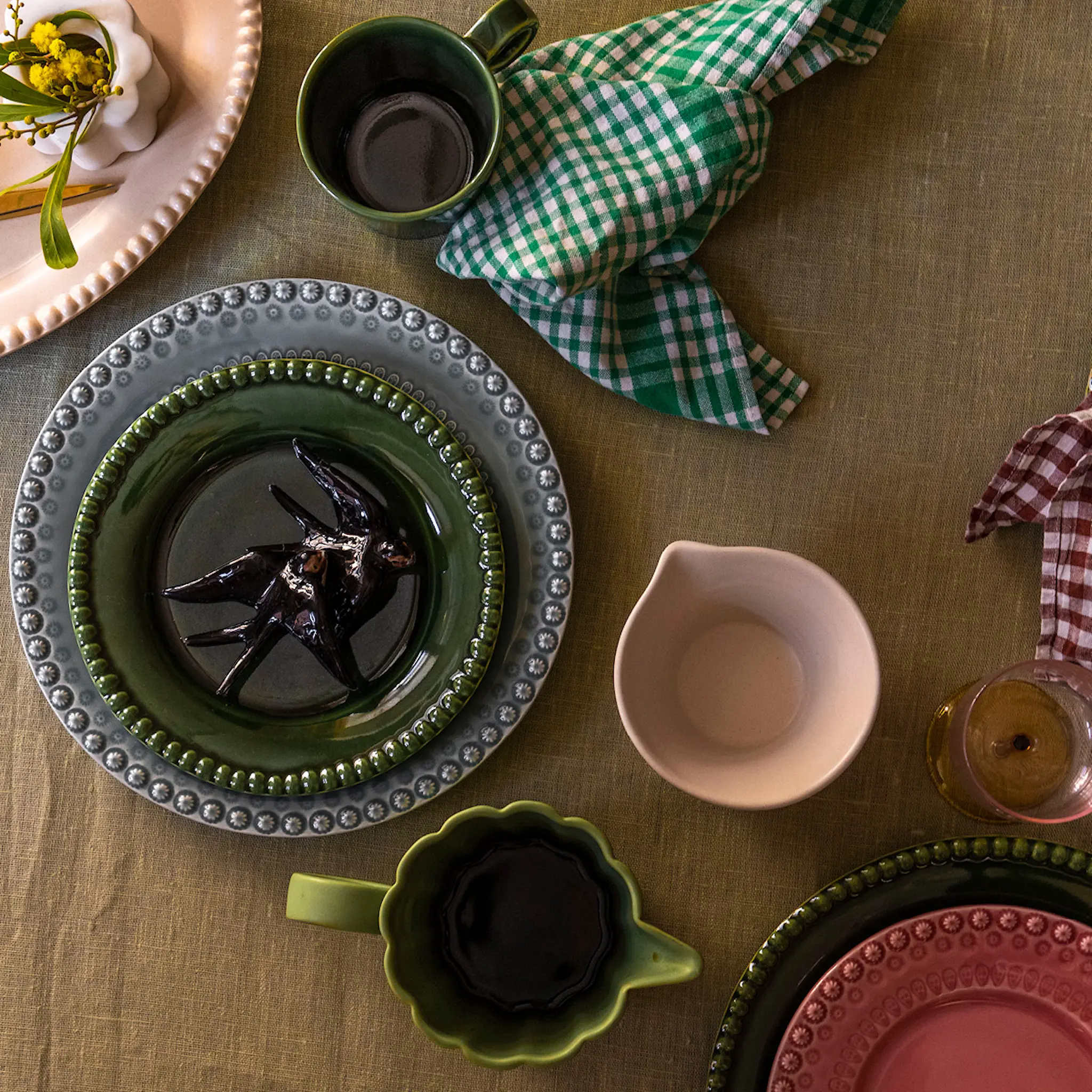 PotteryJo Daria tallerken 22 cm 2 stk moss hover