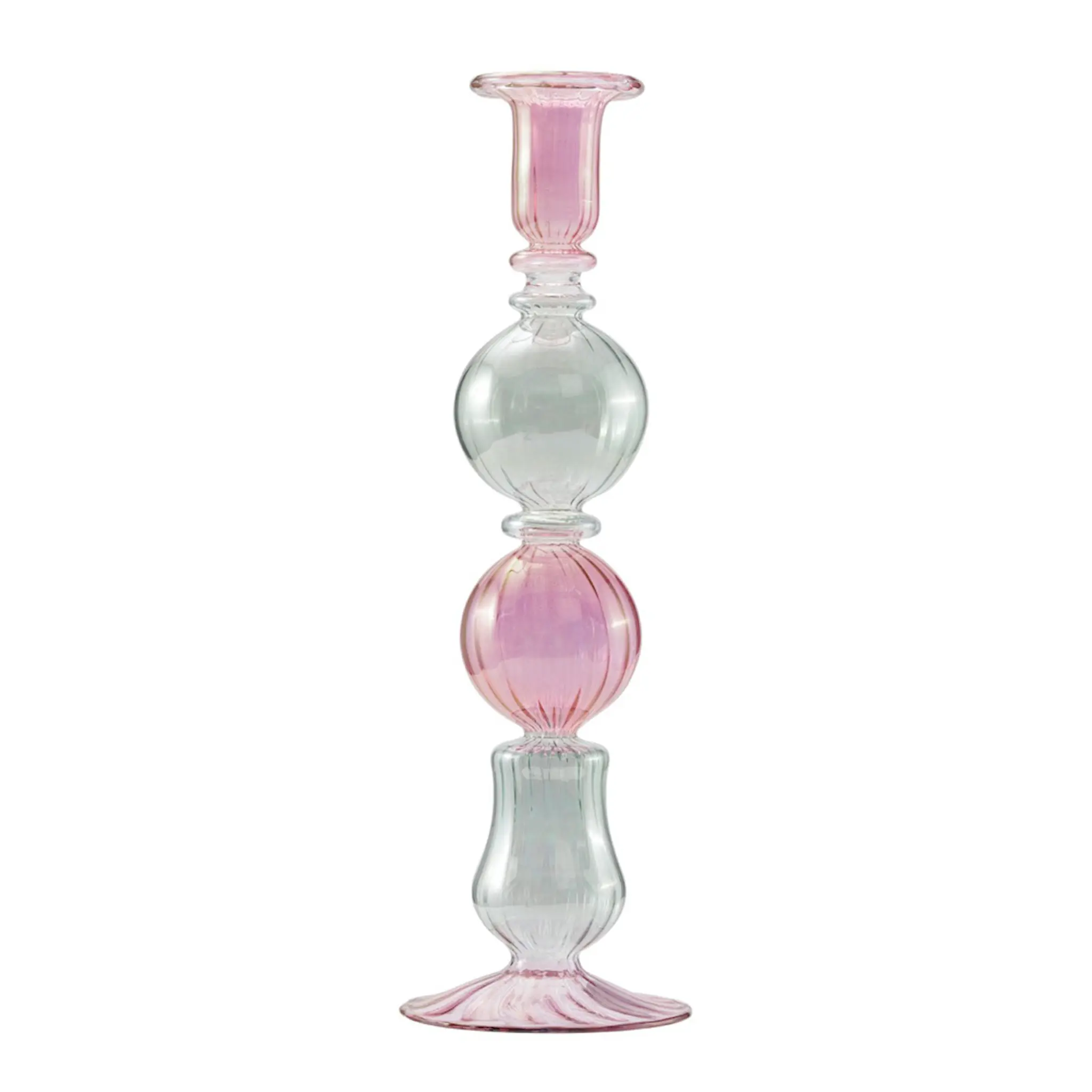 Moonlight Copenhagen Illume ljusstake 25 cm rosa/grön