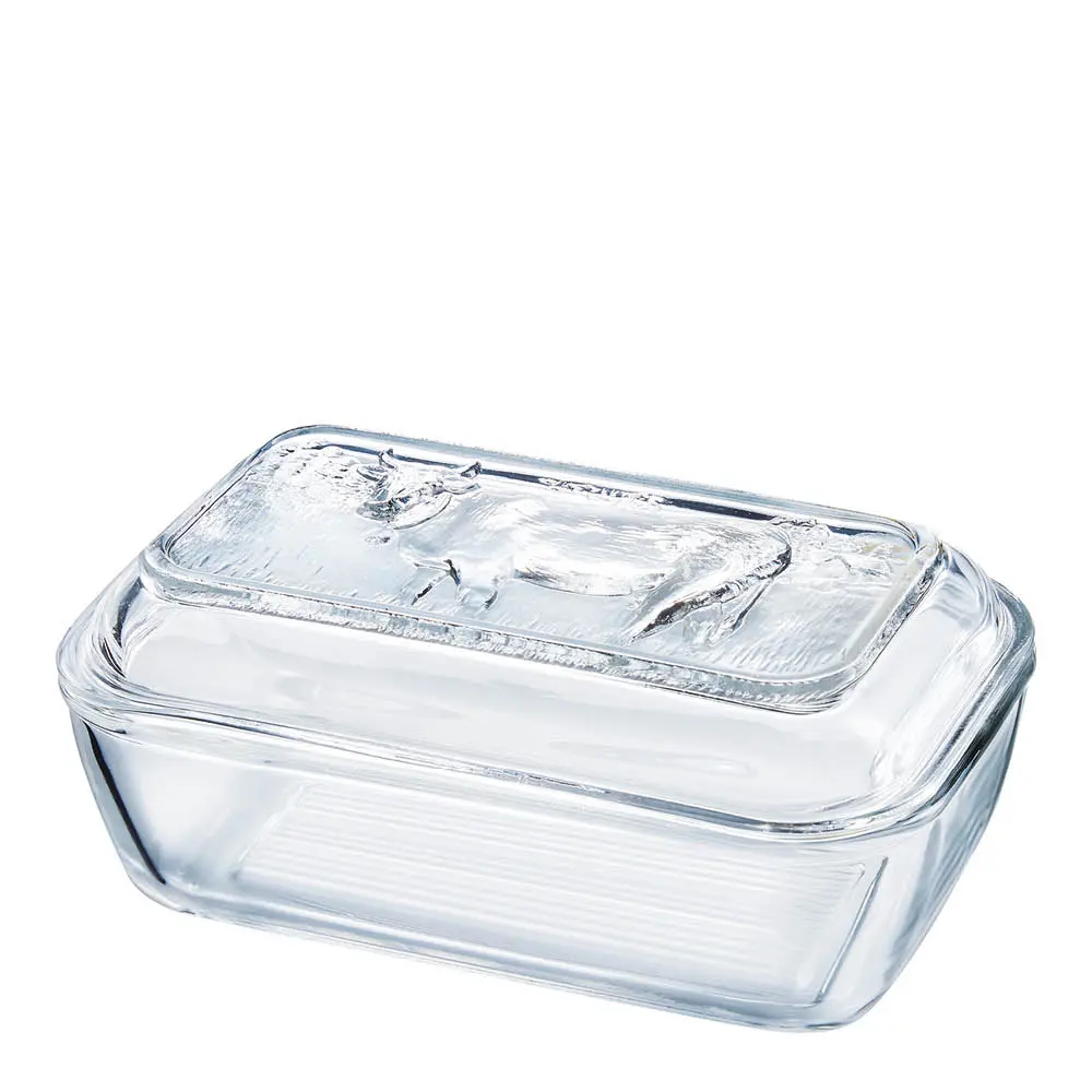 Vache smørklokke i glass 17x11 cm