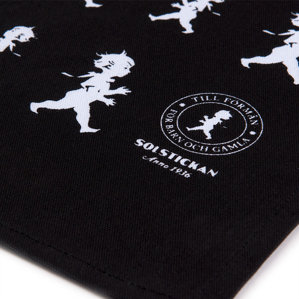 SOLSTICKAN Håndkle halvlin 50x70 cm svart/hvit