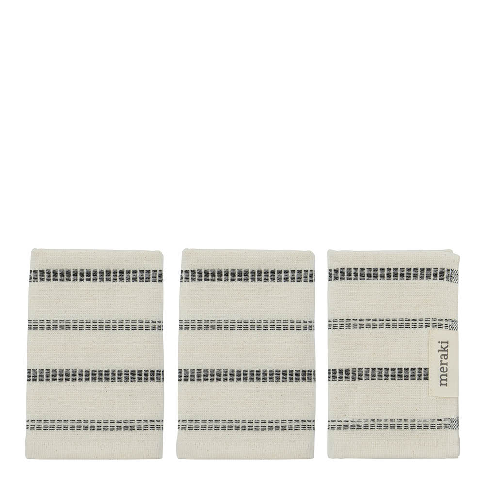 Meraki - Pesulappu 30x30 cm 3 kpl Off-white/Musta