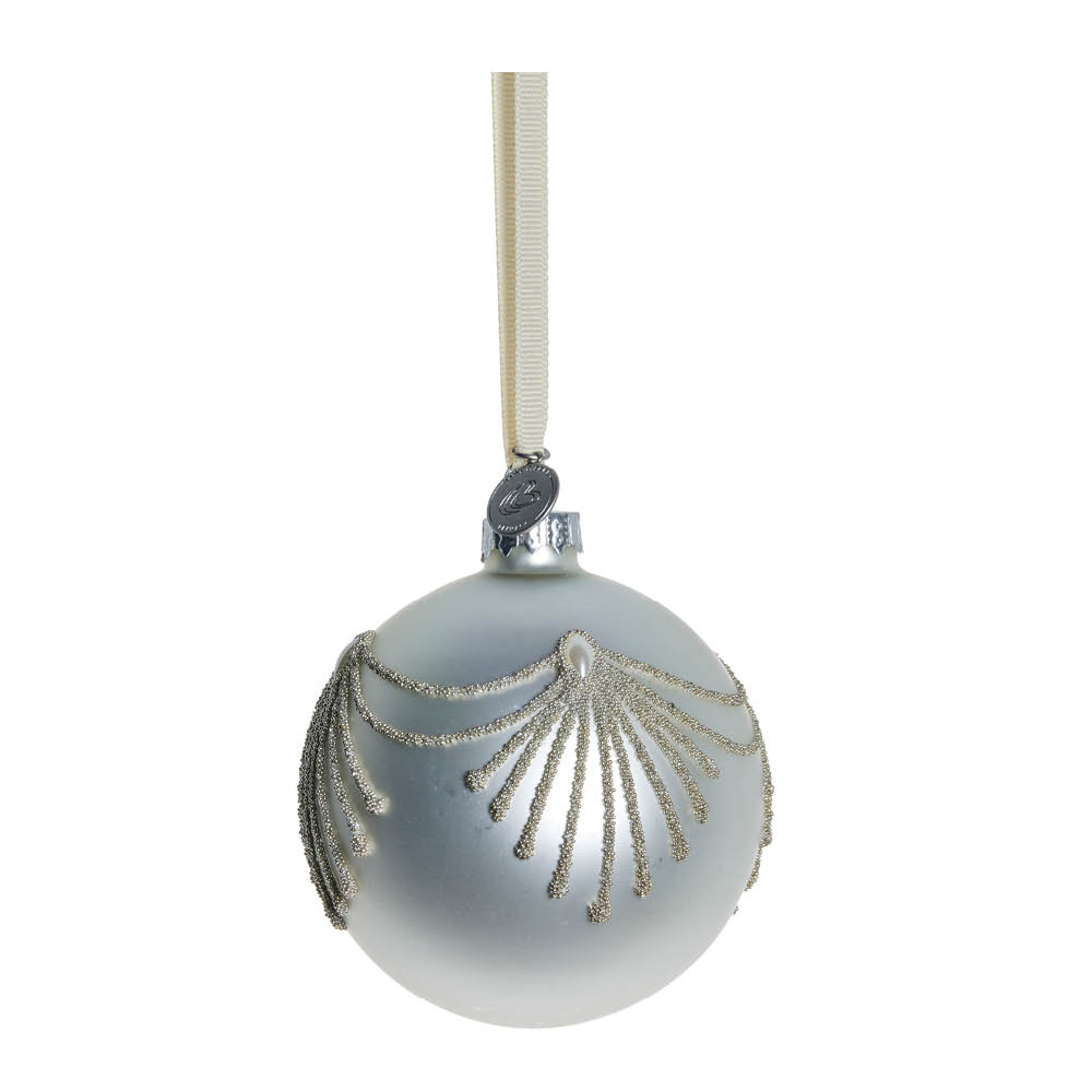 Lene Bjerre Perline julkula 8 cm girlang antiksilver/benvit