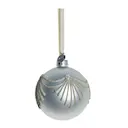 Perline julkula 8 cm girlang antiksilver/benvit