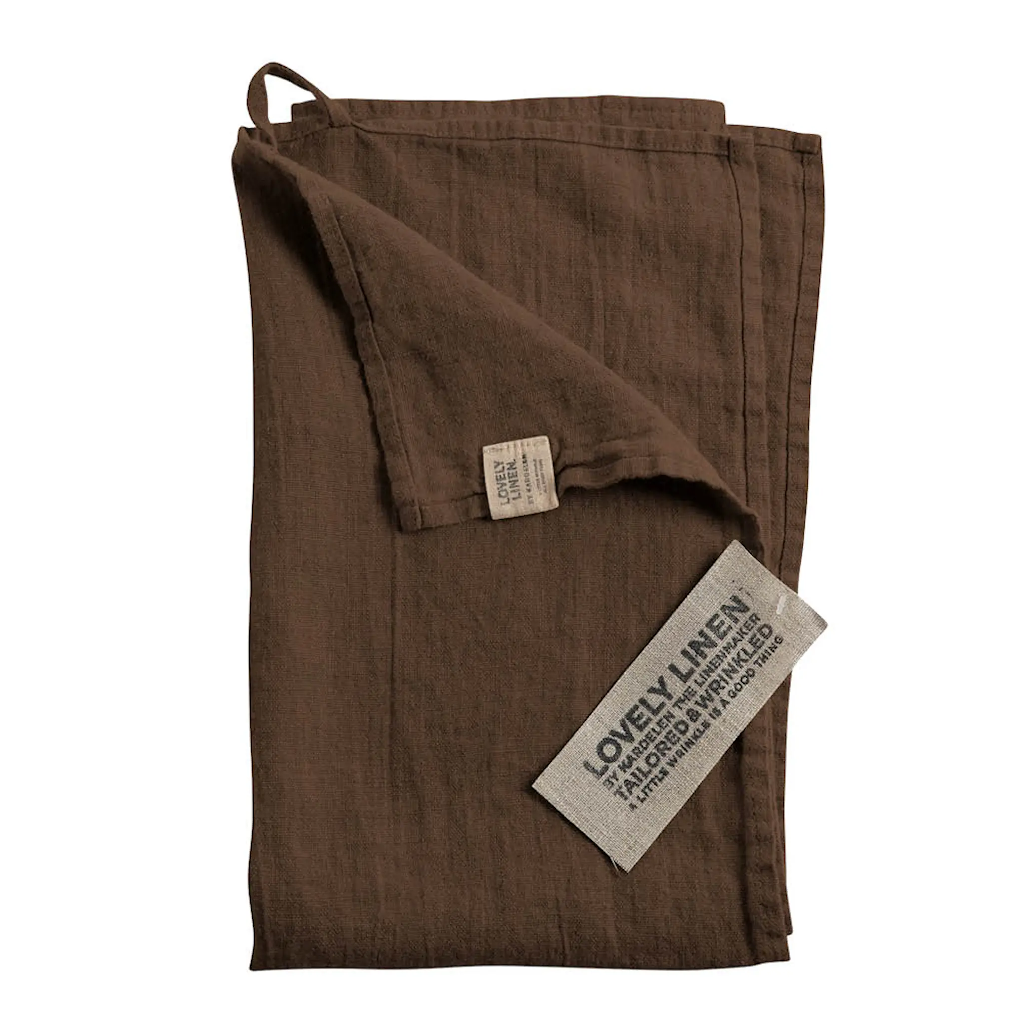 Lovely Linen Lovely kjøkkenhåndkle lin 45x70 cm Chocolate